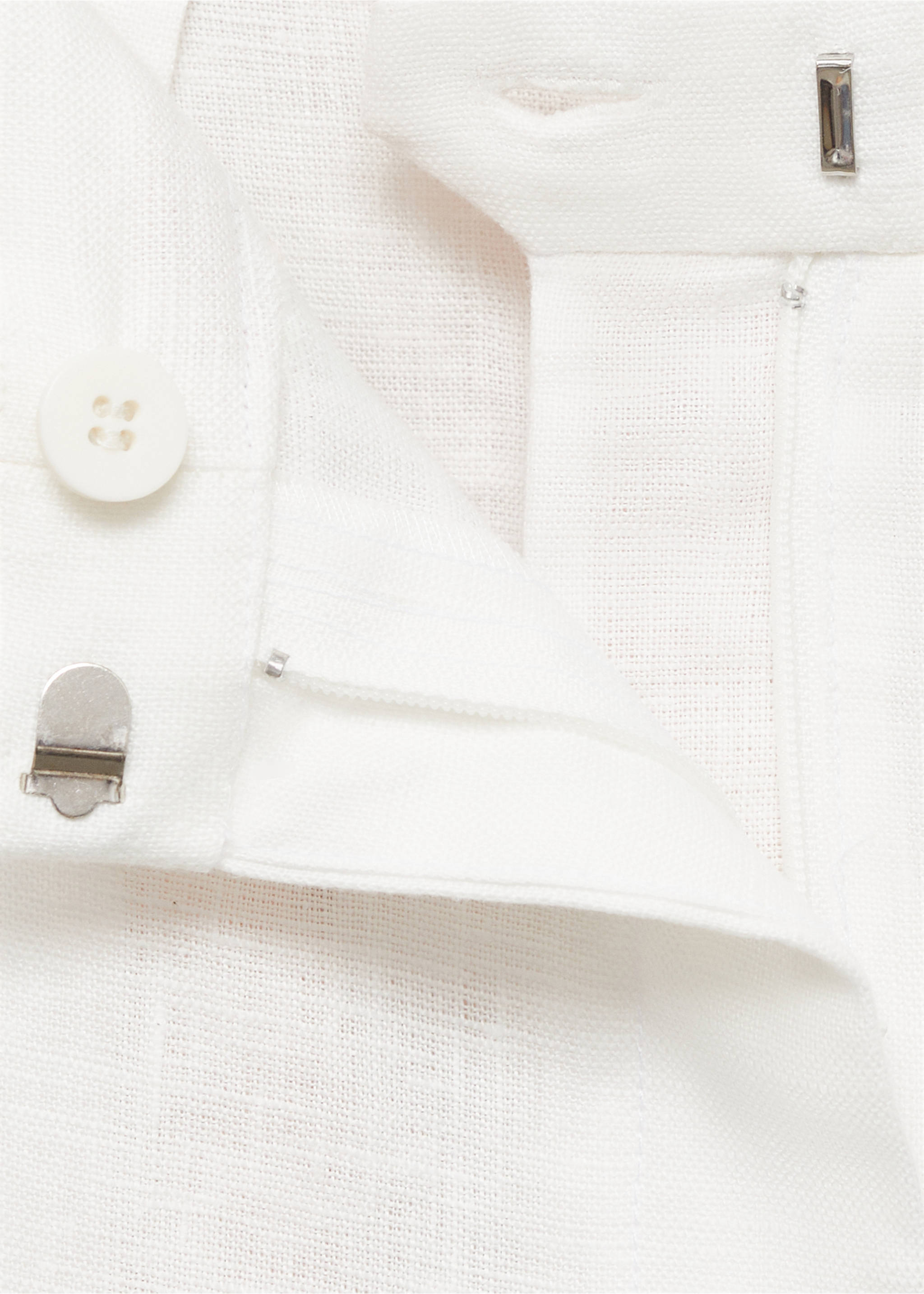 Pantalon de costume lin - Détail de l'article 8, Blanc cassé. Ref: 87098639-00.