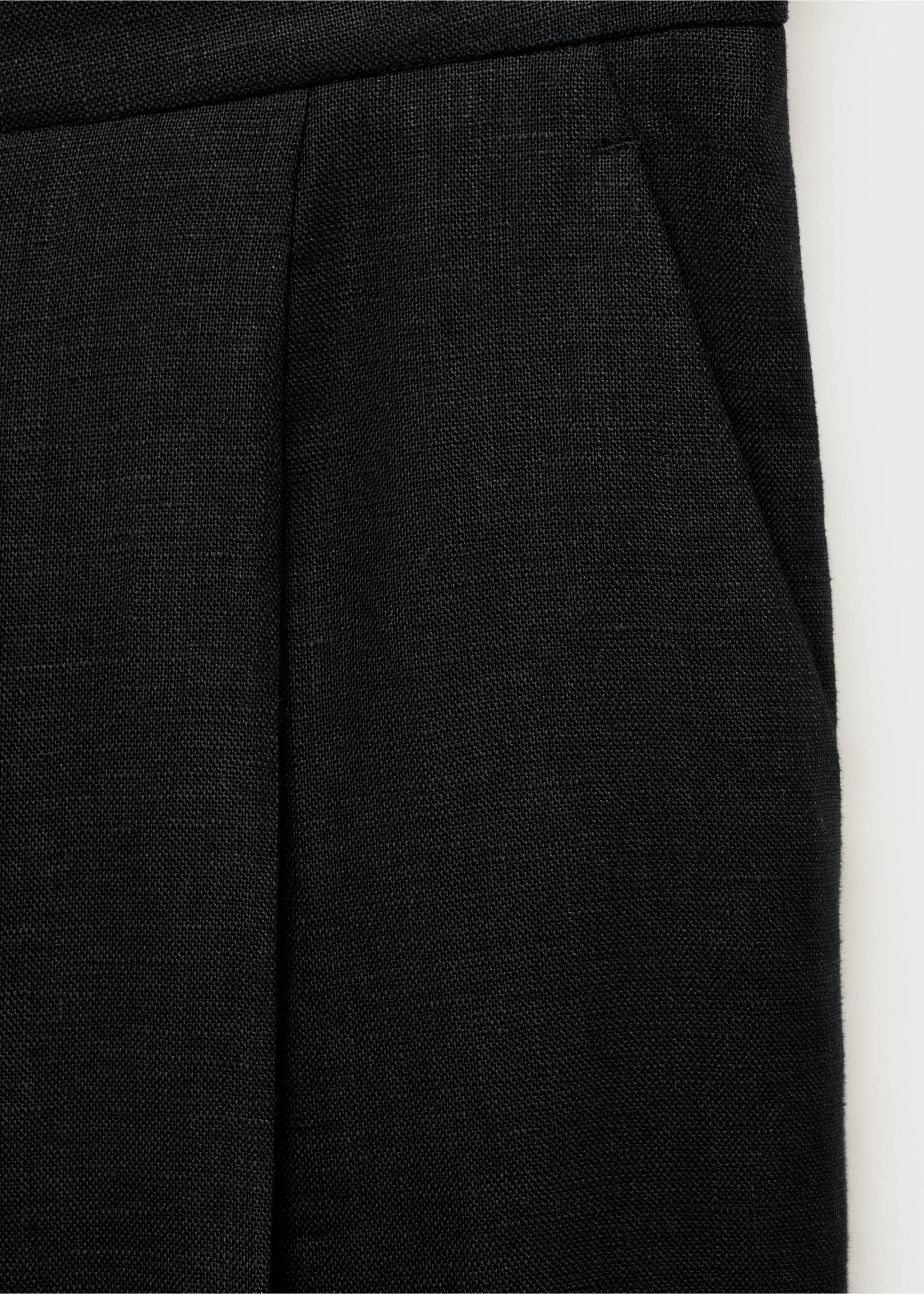 Linen suit trousers - Details of the article 0, Black. Ref: 87098639-00.