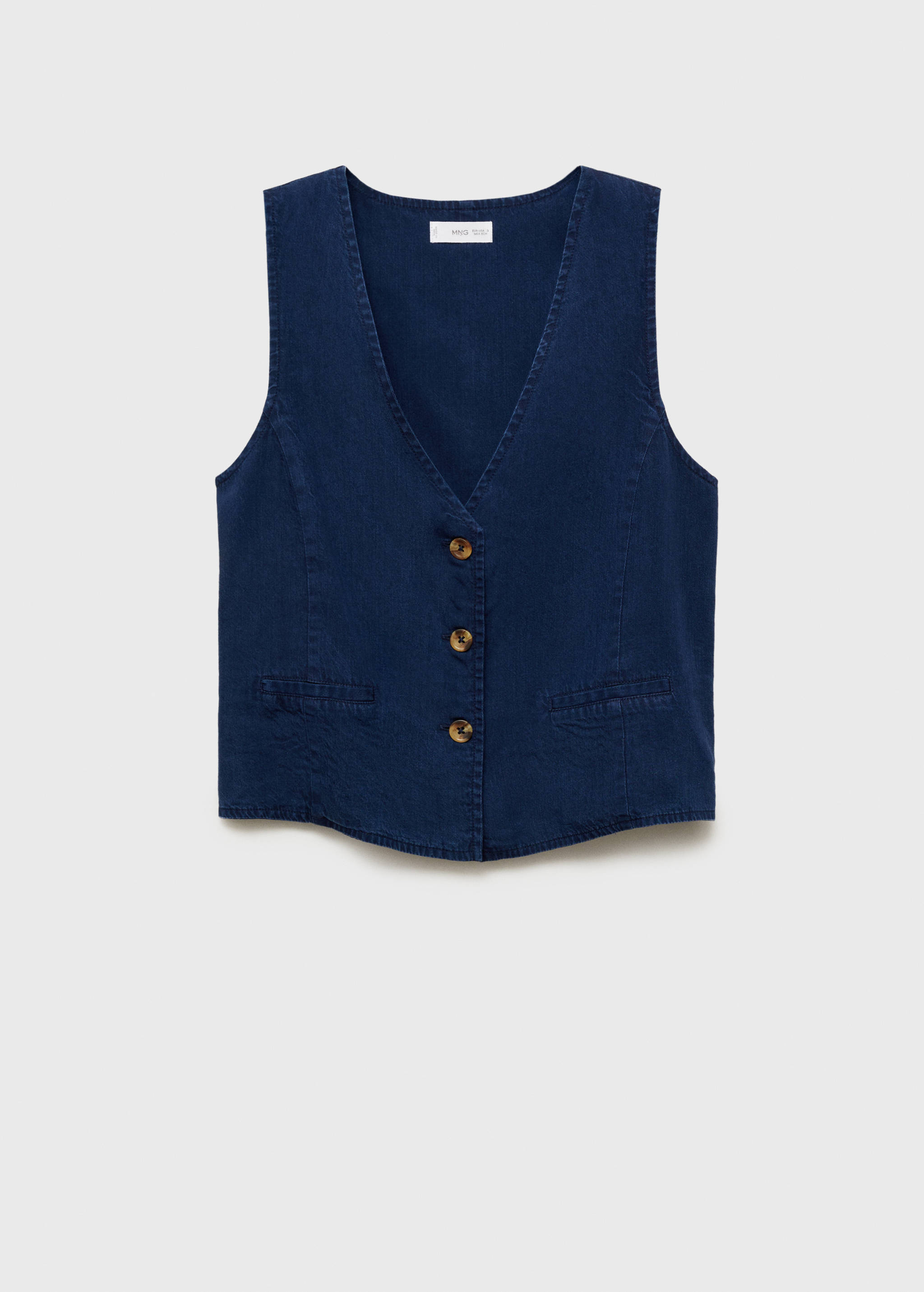 Lyocell gilet met denimeffect - Artikel zonder model