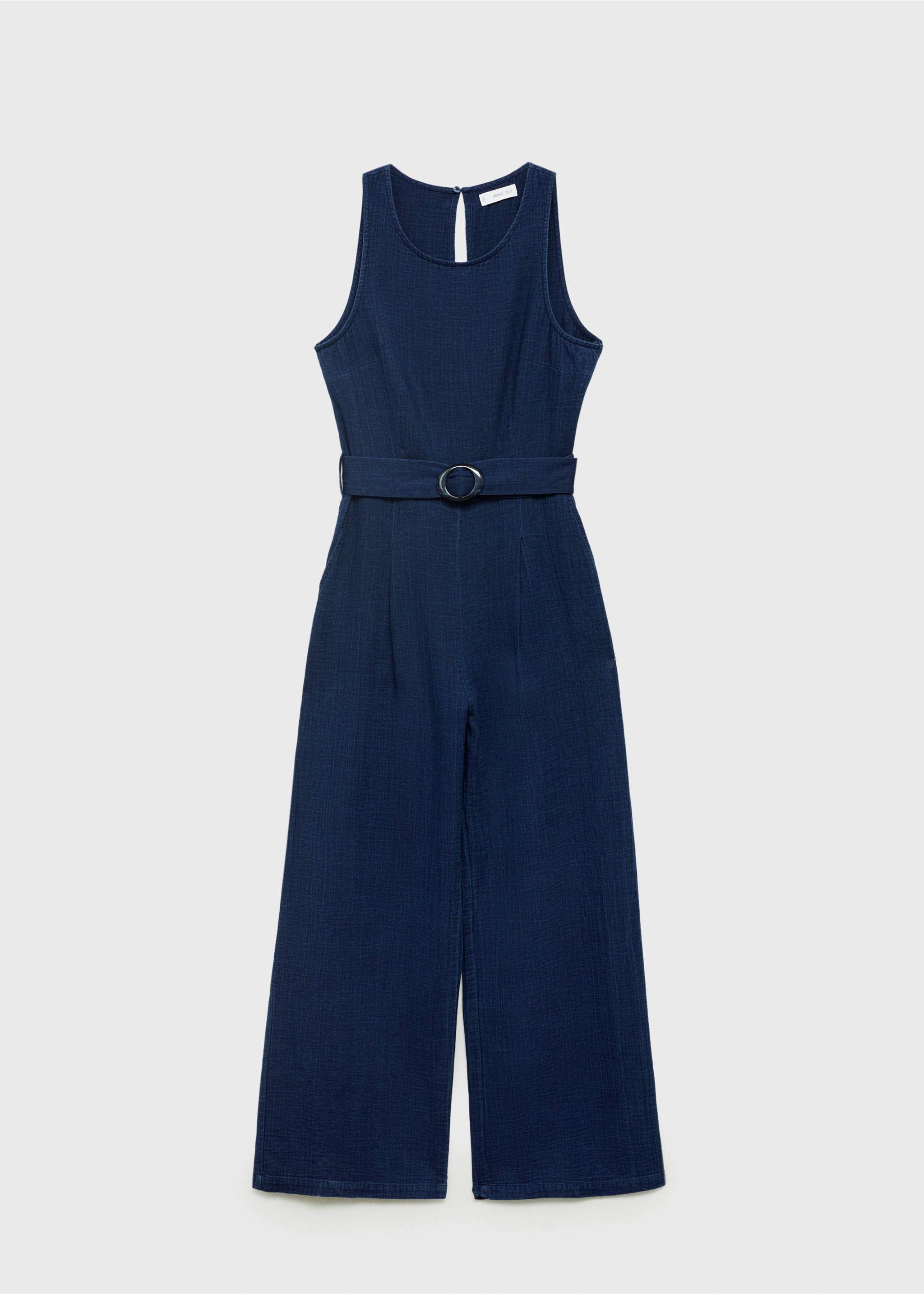 Flowy denim jumpsuit with belt - Article without model, Night Blue. Ref: 87098642-00.