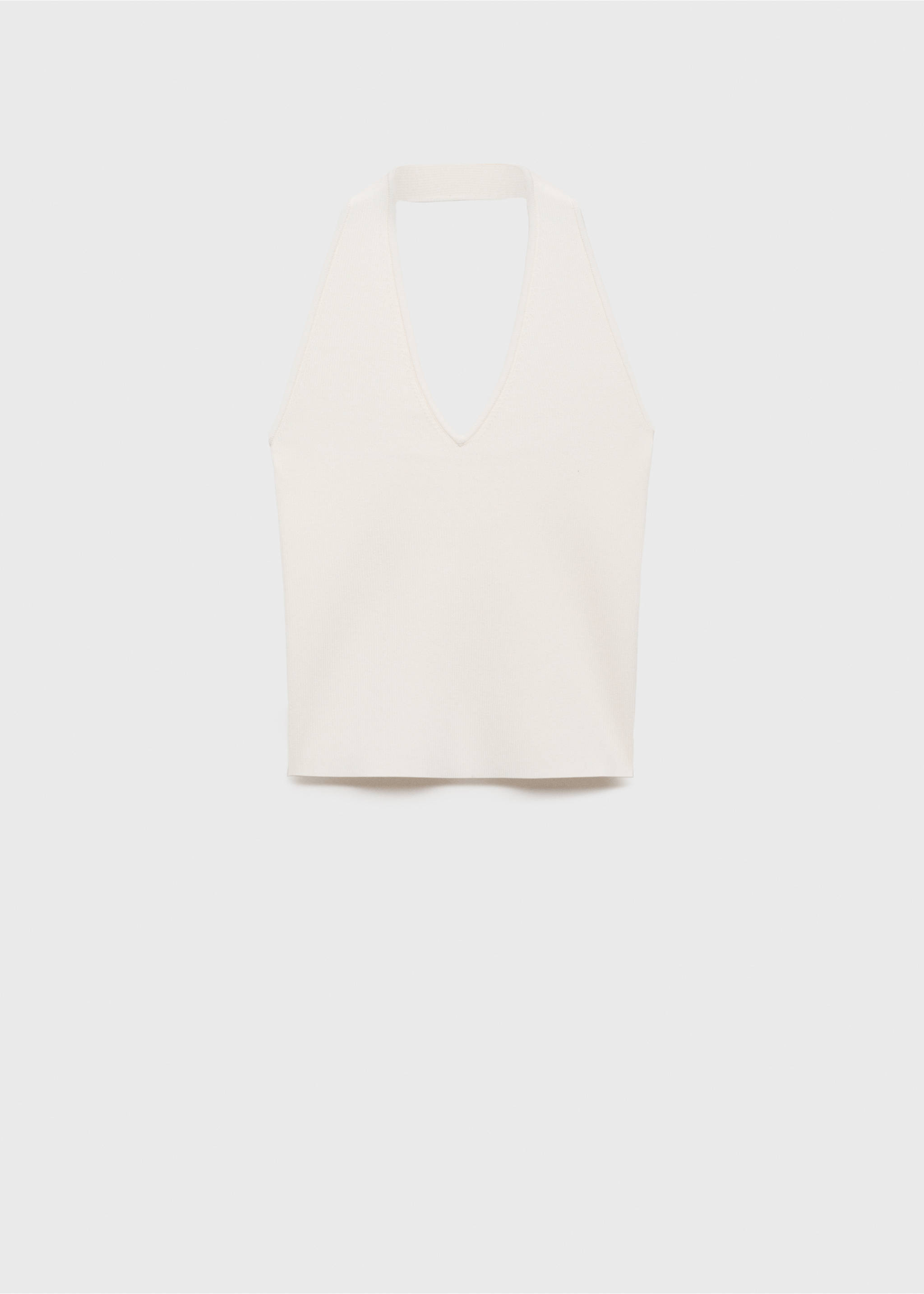 Ribbed halter-neck top - Article without model, Ecru. Ref: 87098645-00.