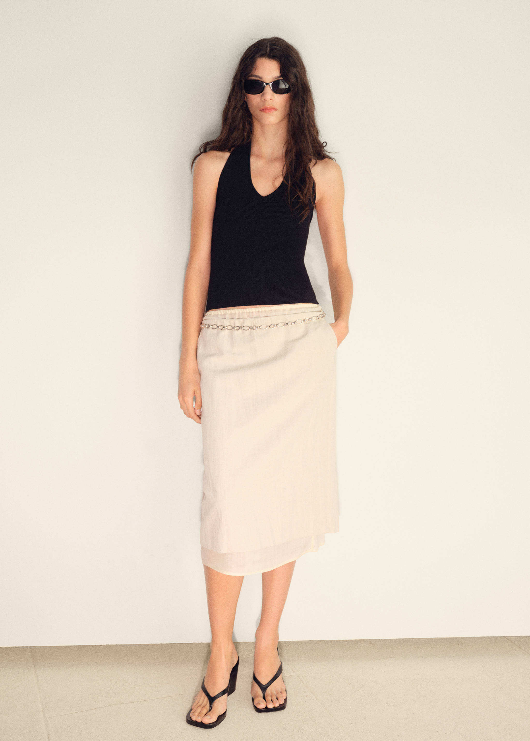 Ribbed halter-neck top - General plane