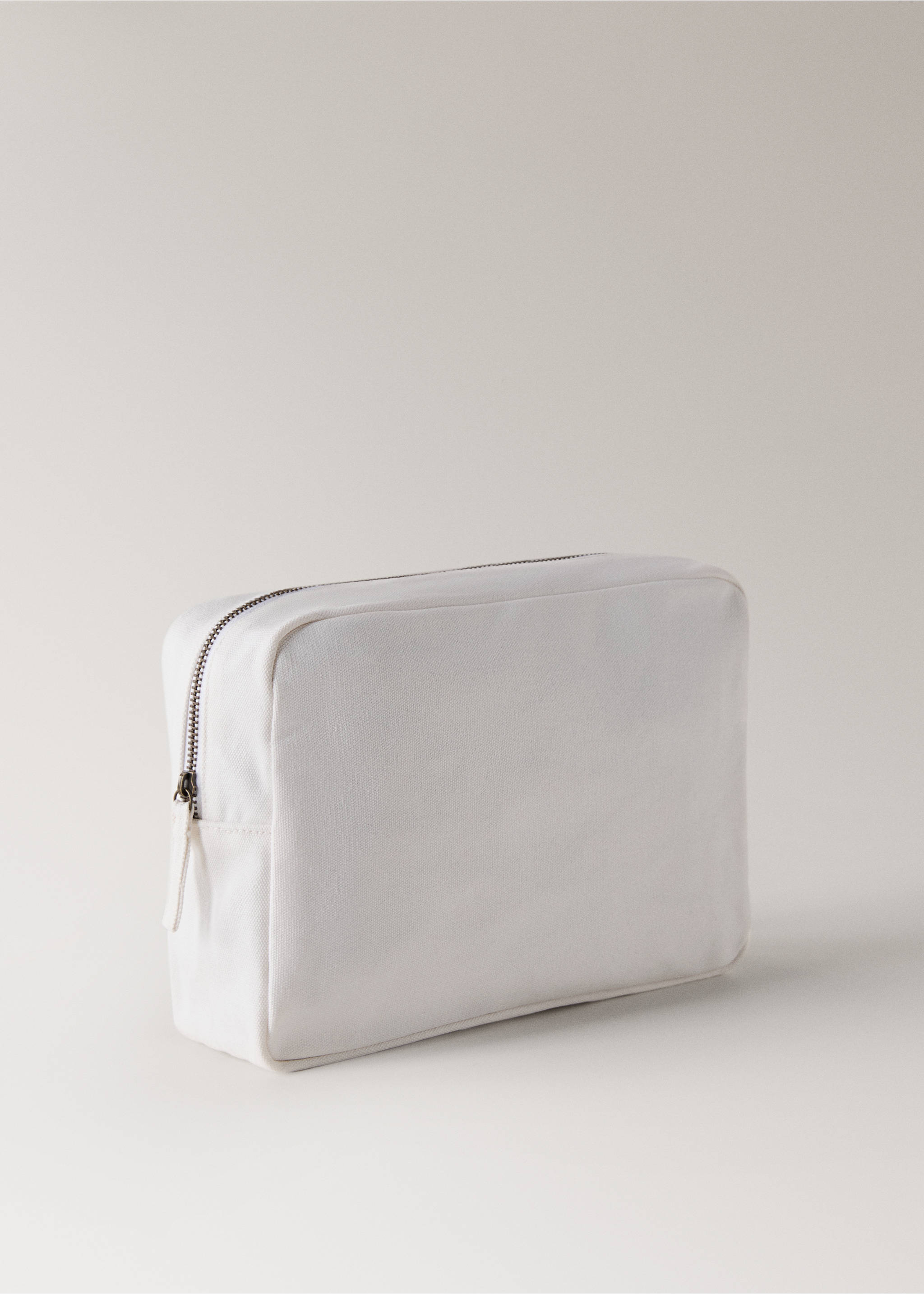 Plain cotton toiletry bag - Details of the article 1, Off White. Ref: 87098647-00.