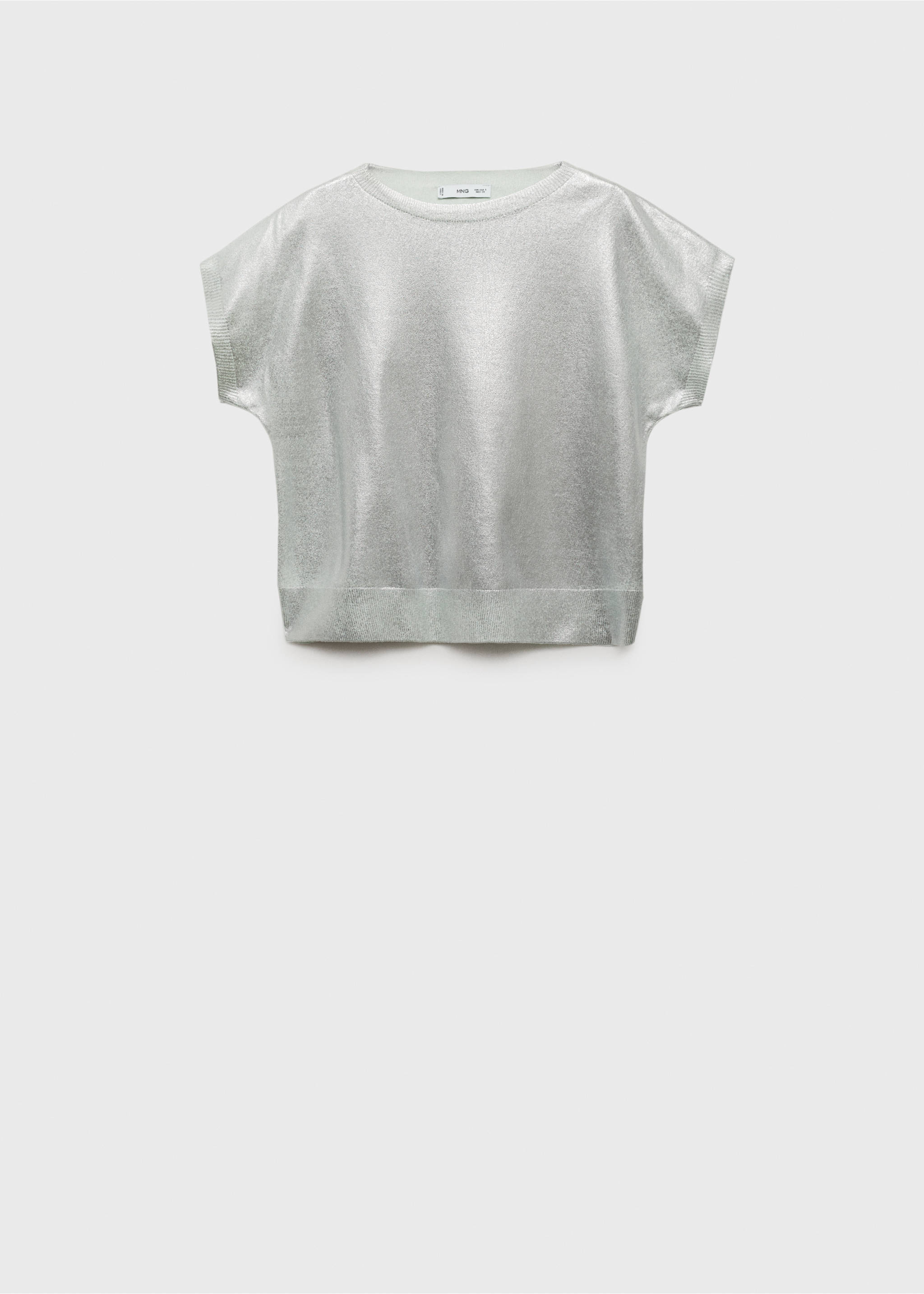 Short-sleeved foil knitted sweater - Article without model, Mint Green. Ref: 87098648-00.