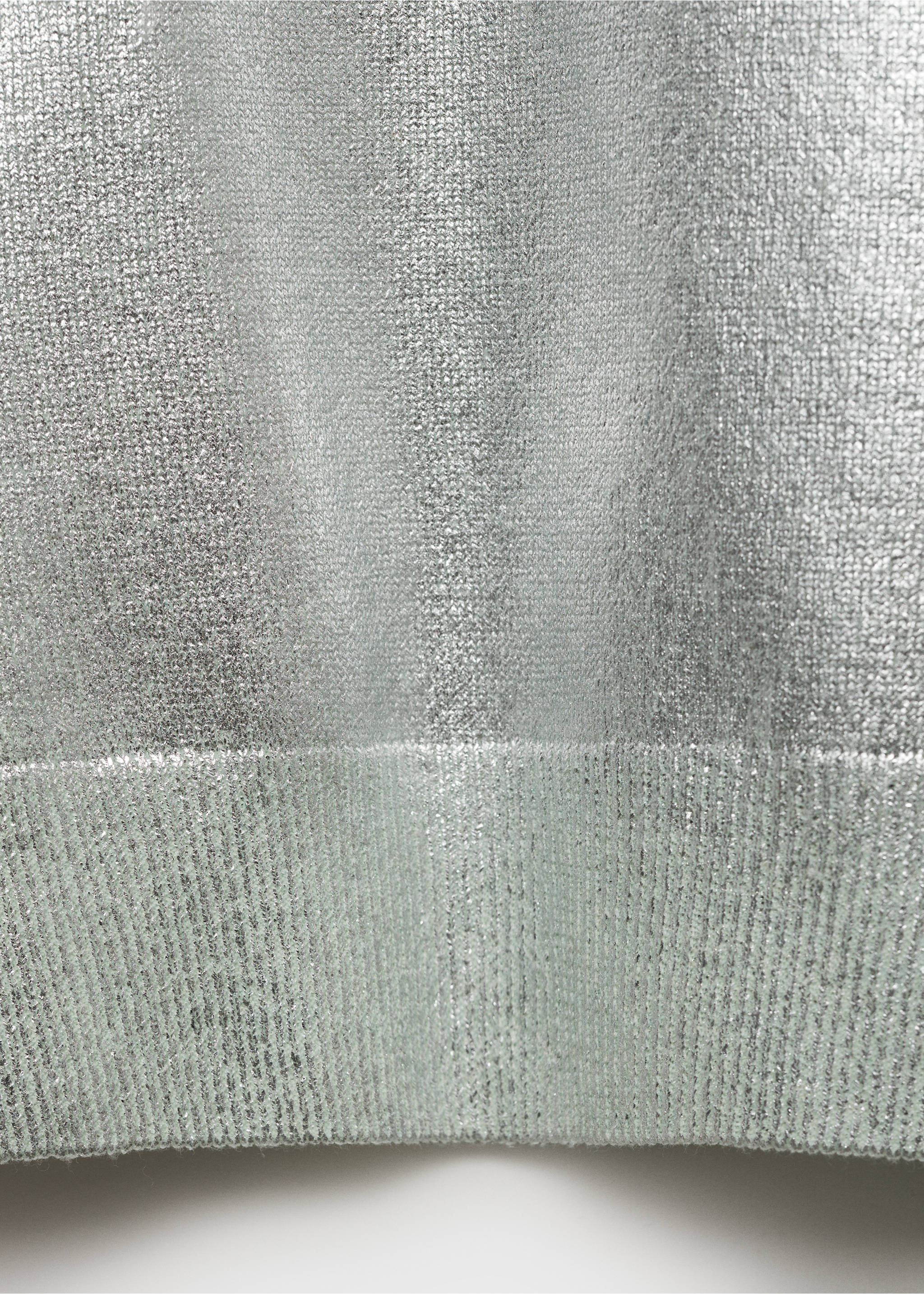 Short-sleeved foil knitted sweater - Details of the article 0, Mint Green. Ref: 87098648-00.
