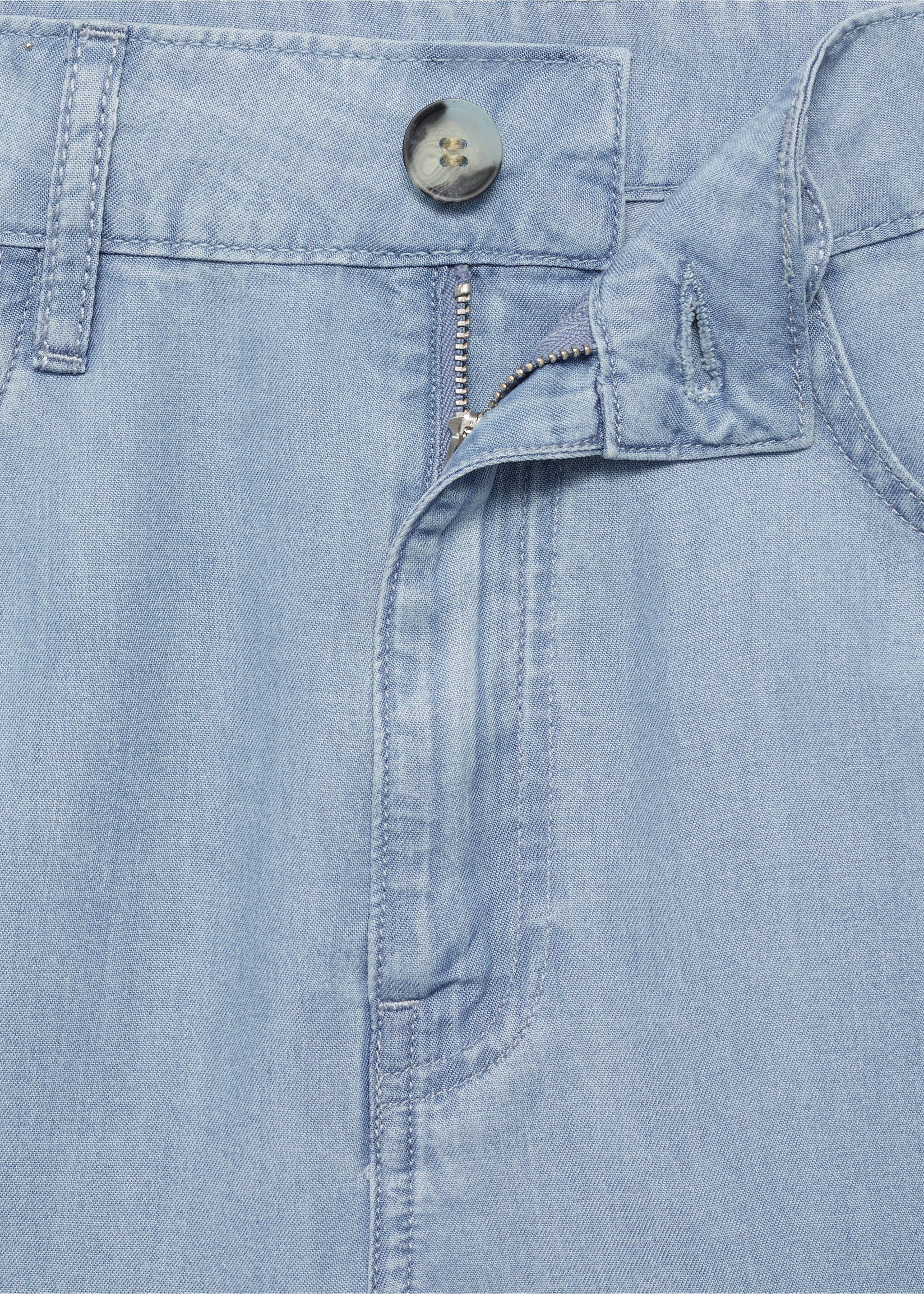 Bermudas retas de liocel - Pormenor do artigo 8, Azul-médio. Ref: 87098651-00.