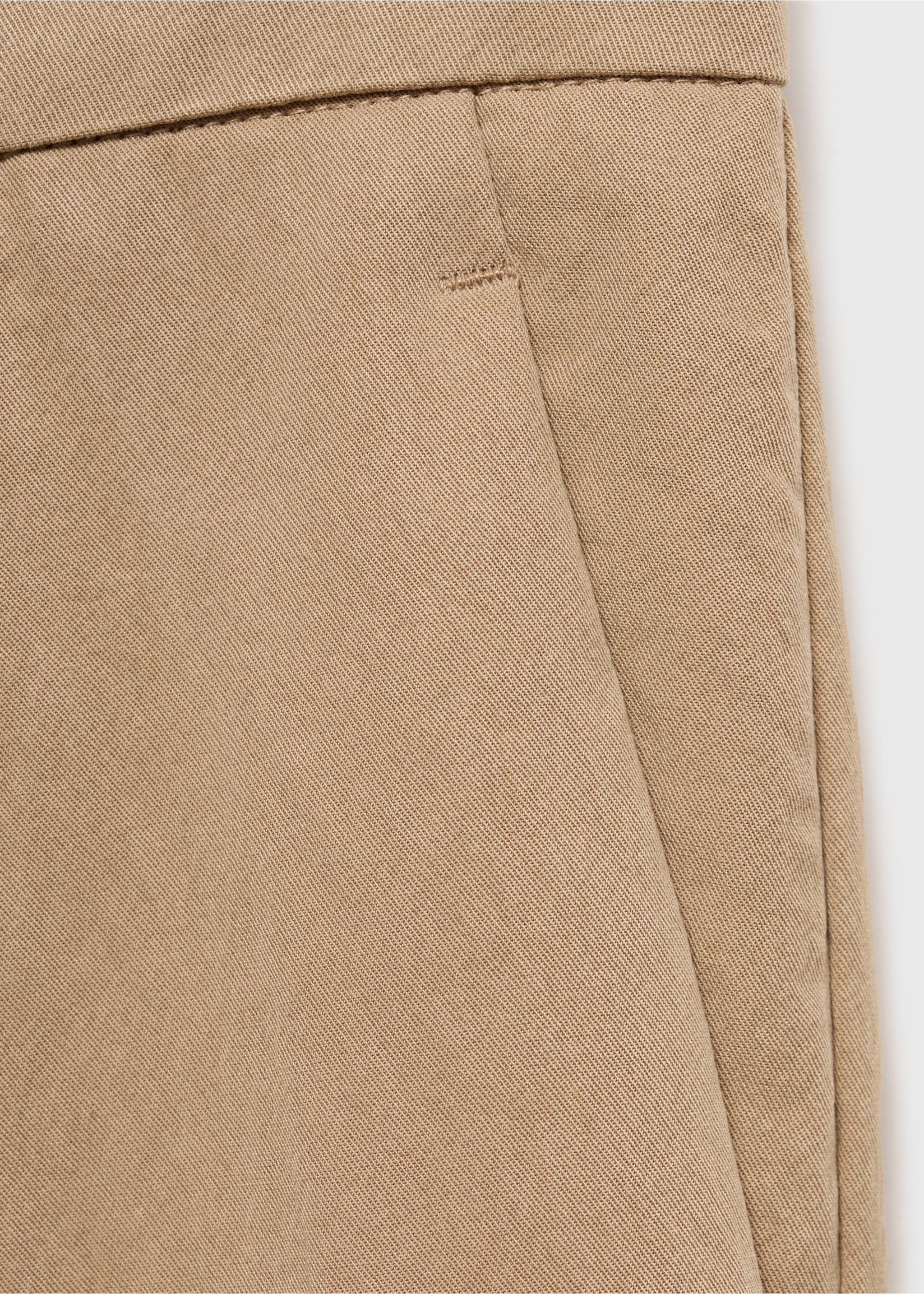 Lyocell pleated bermuda shorts - Details of the article 0, Beige. Ref: 87099062-00.