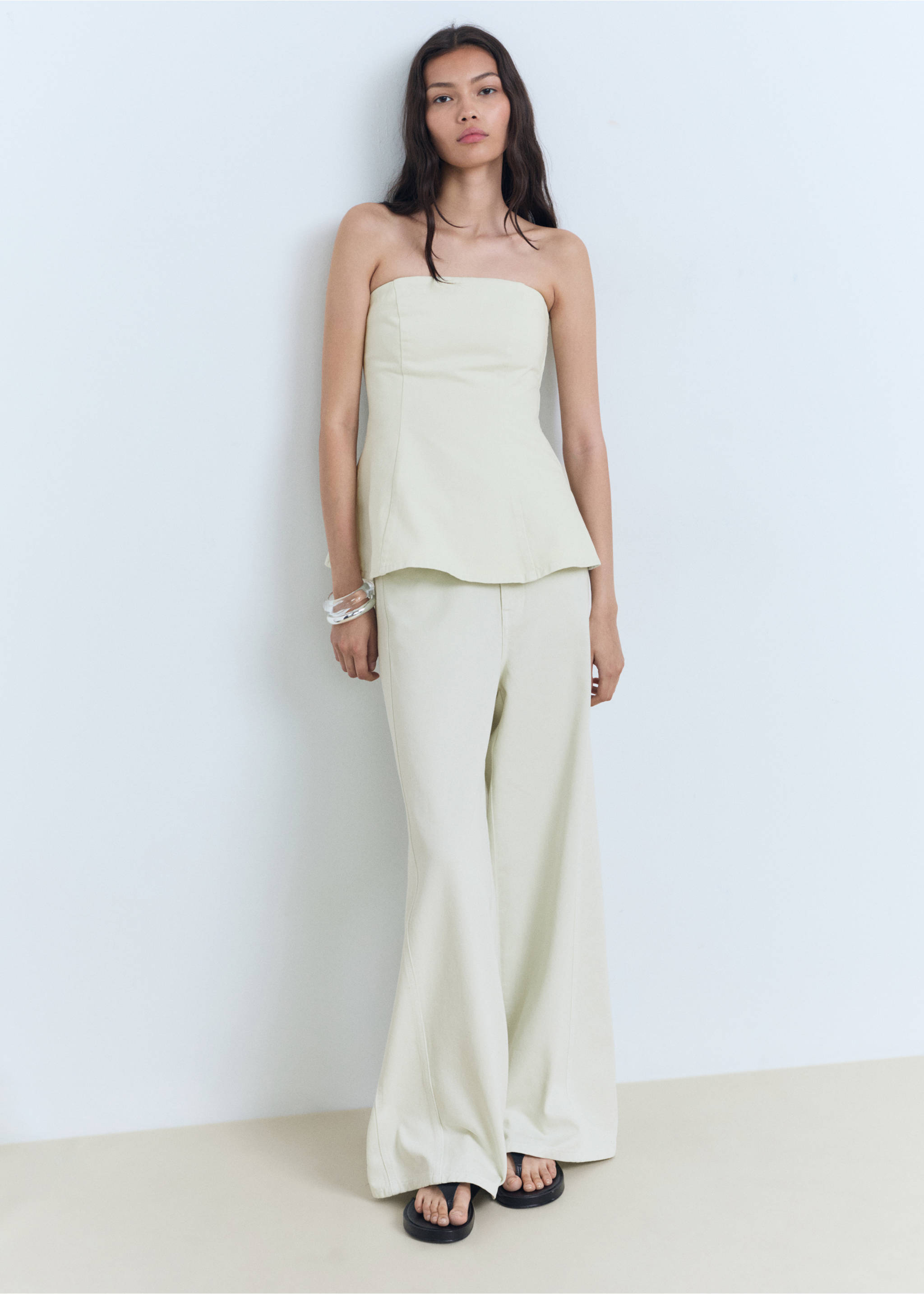 Strapless flared top - General plane, Pastel Green. Ref: 87099064-00.