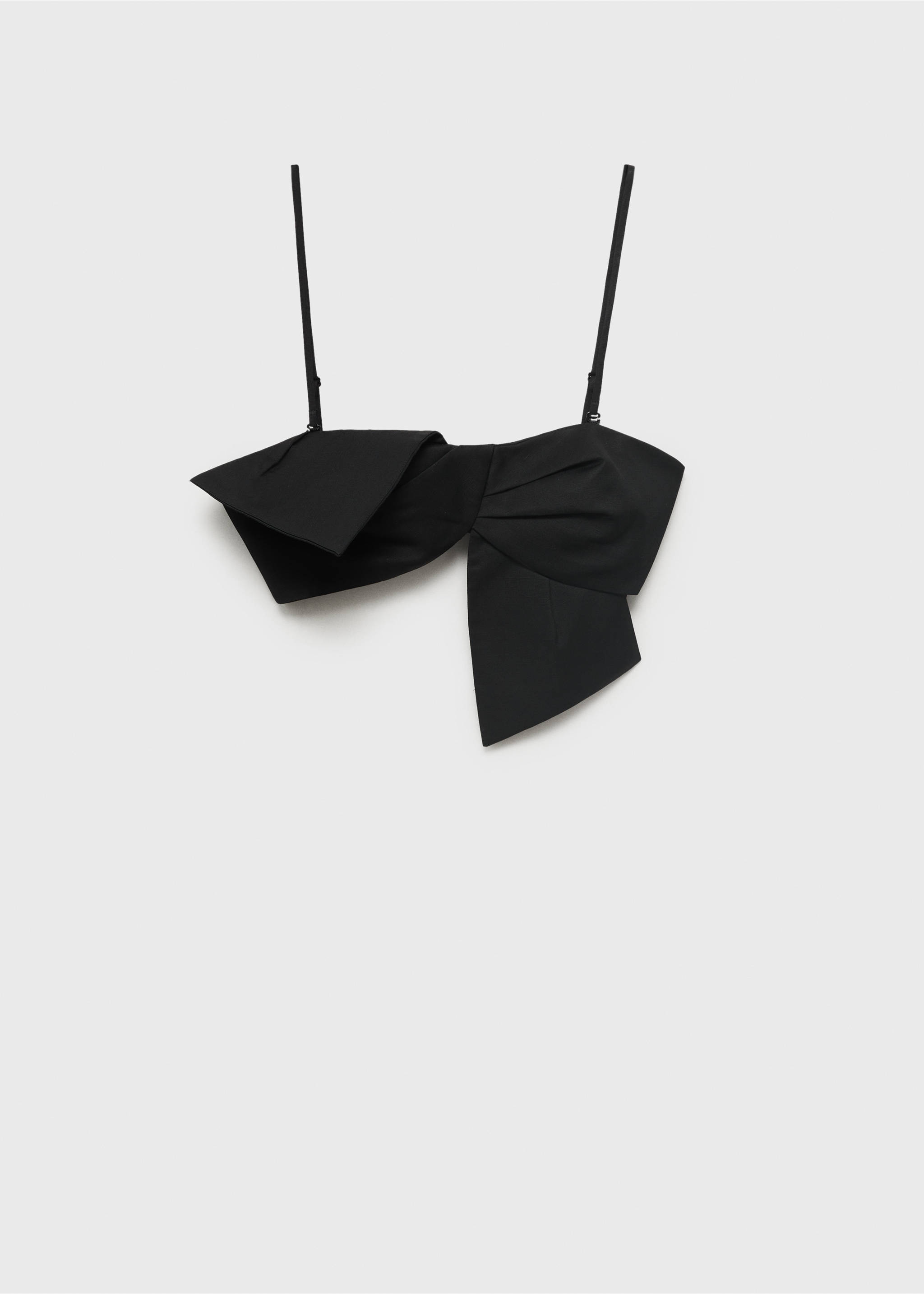 Bow-design crop top - Article without model, Black. Ref: 87099065-00.