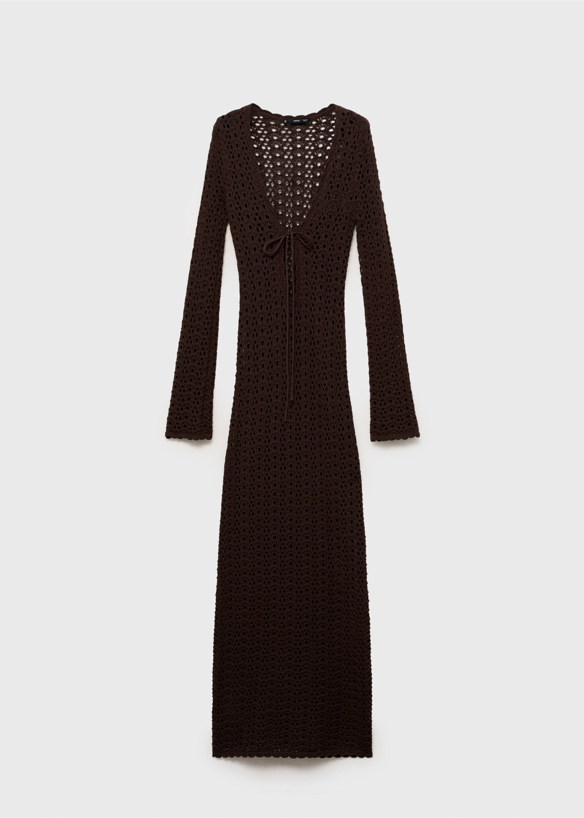 Virkad klänning rosett - Artikel utan modell, Brun. Ref: 87099204-00.