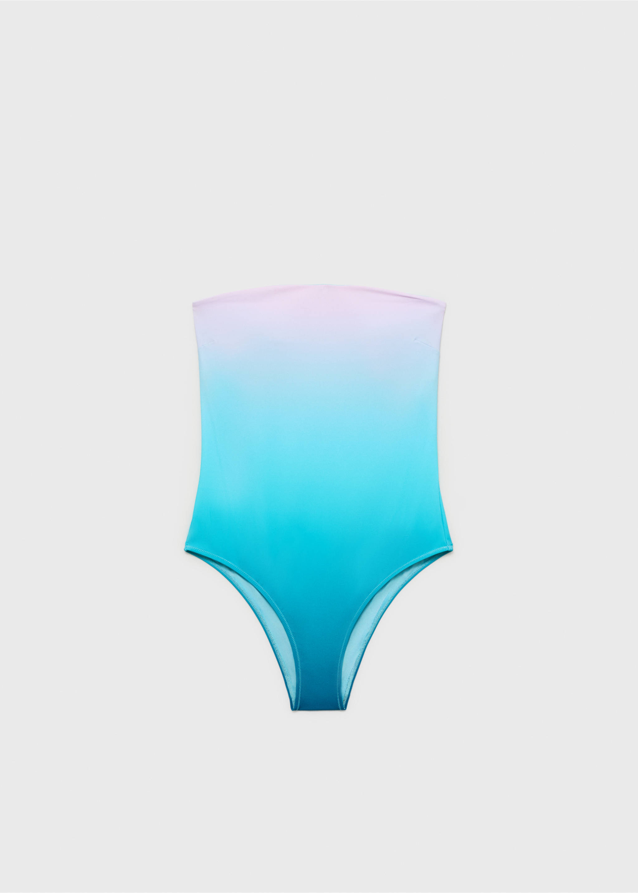 Gradient-effect strapless swimsuit - Article without model, Turquoise. Ref: 87099206-00.