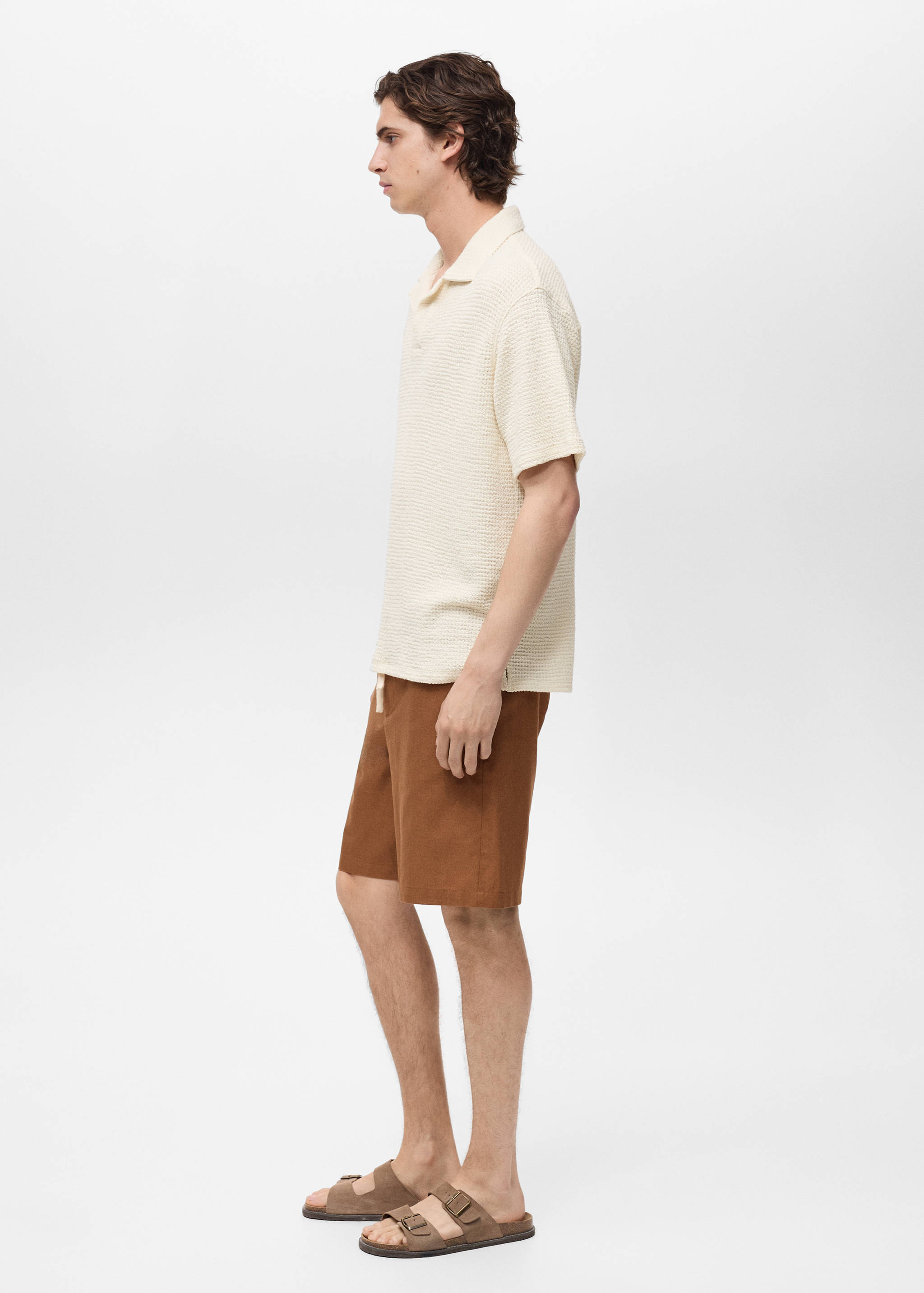 Crochet cotton polo shirt - Details of the article 2