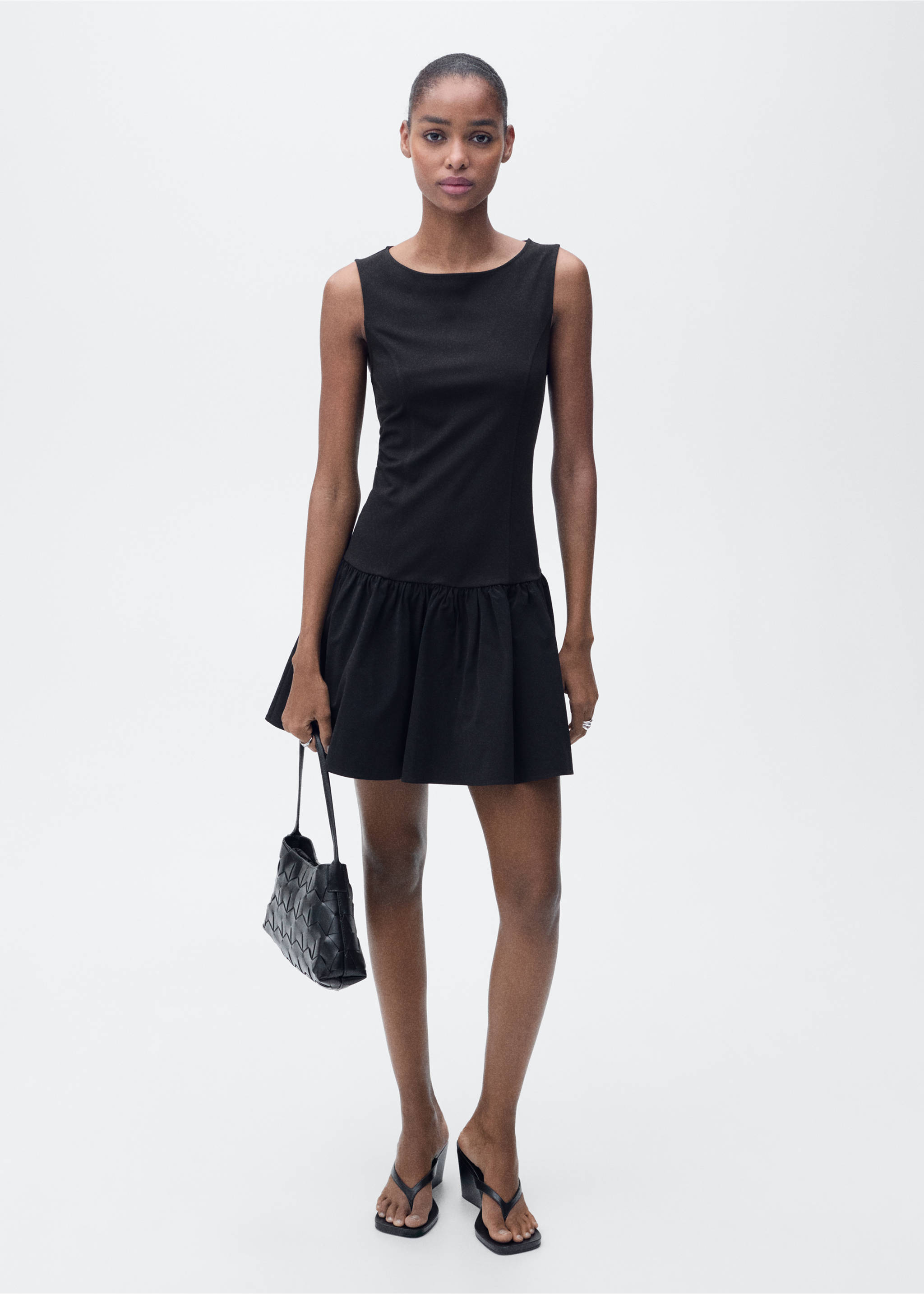 Short combined dress - General plane, Black. Ref: 87099208-00.
