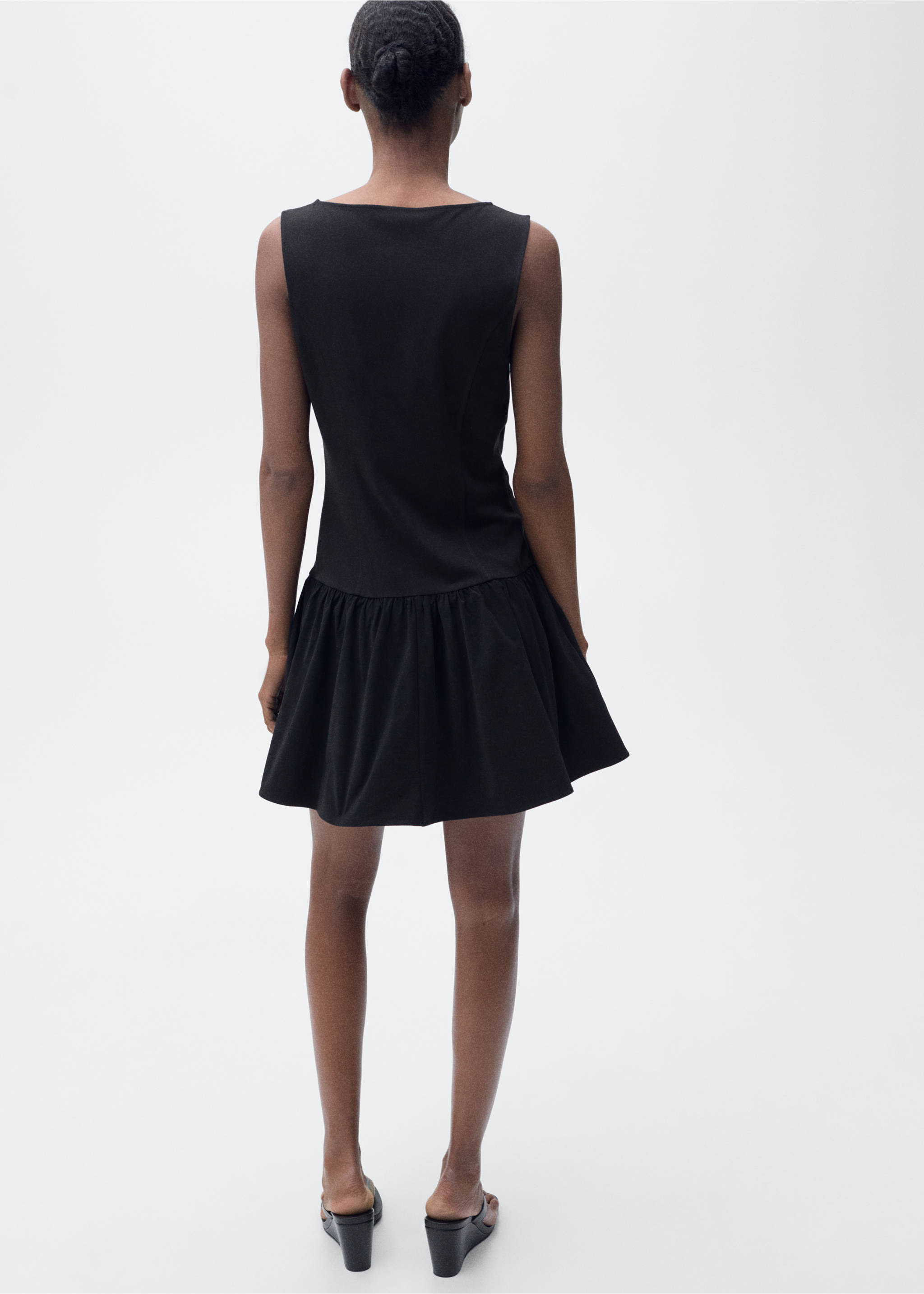 Short combined dress - Reverse of the article, Black. Ref: 87099208-00.