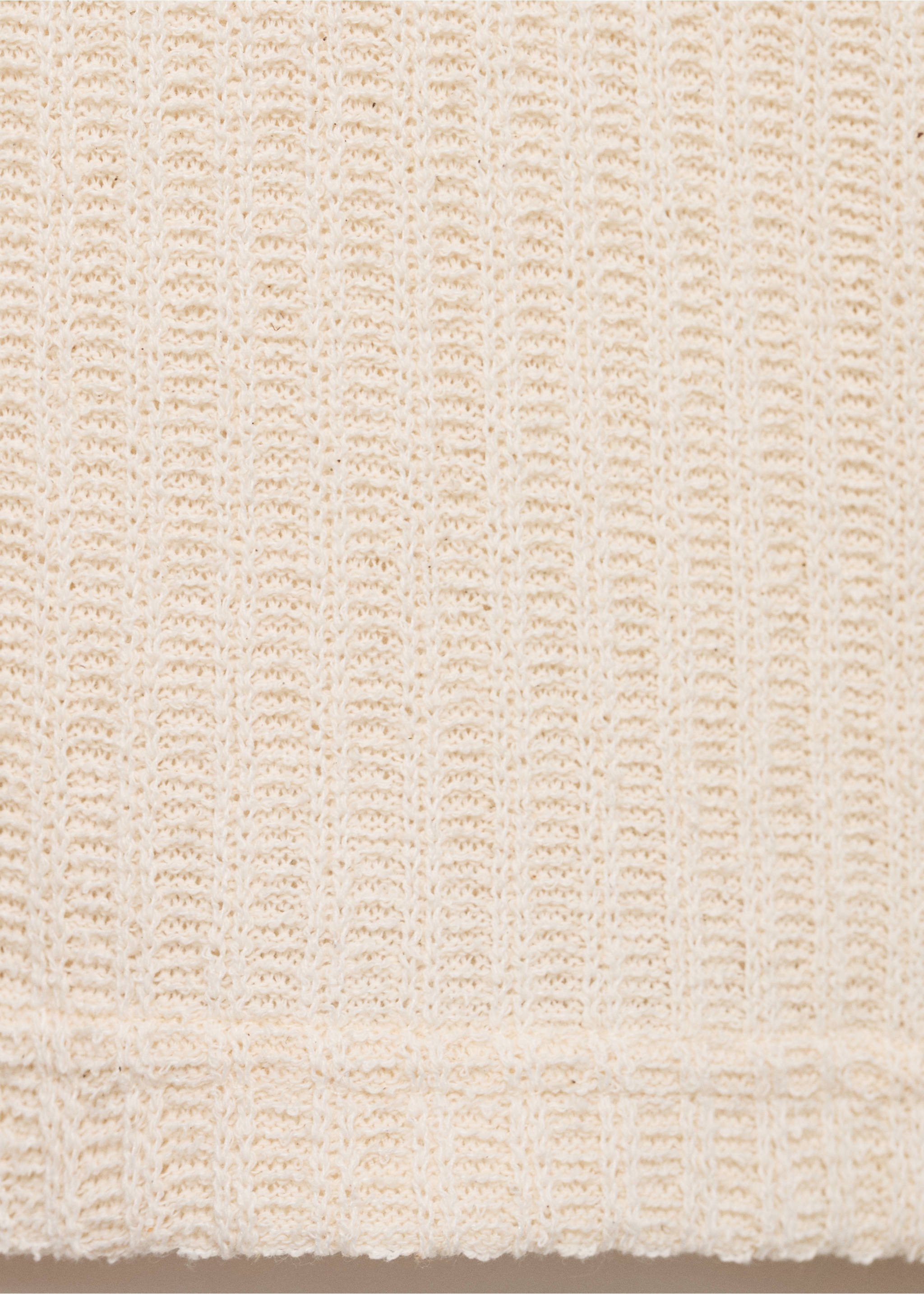 Ribbed  knit t-shirt - Details of the article 0, Ivory White. Ref: 87099217-00.