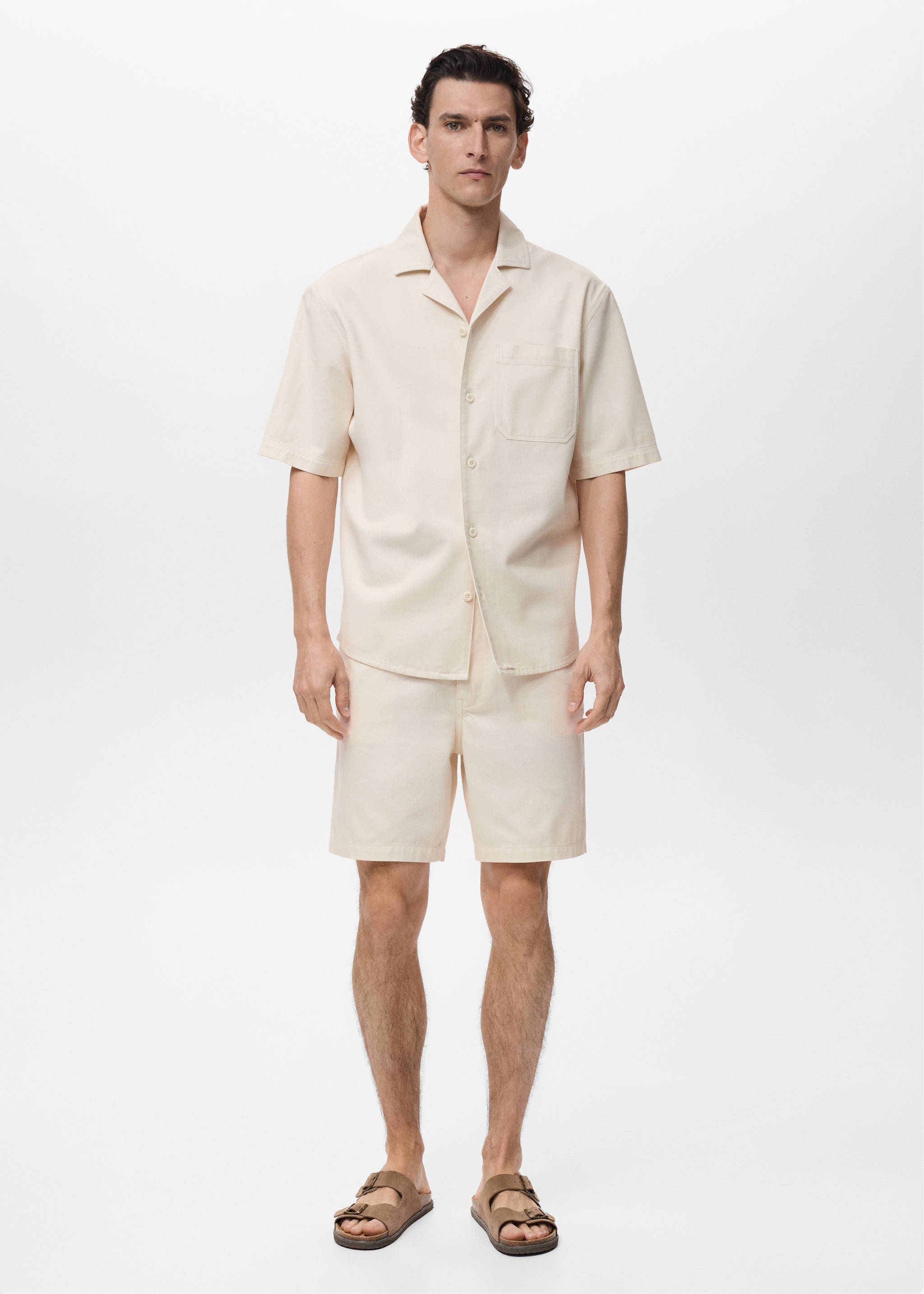 Cotton lyocell bermuda shorts - General plane