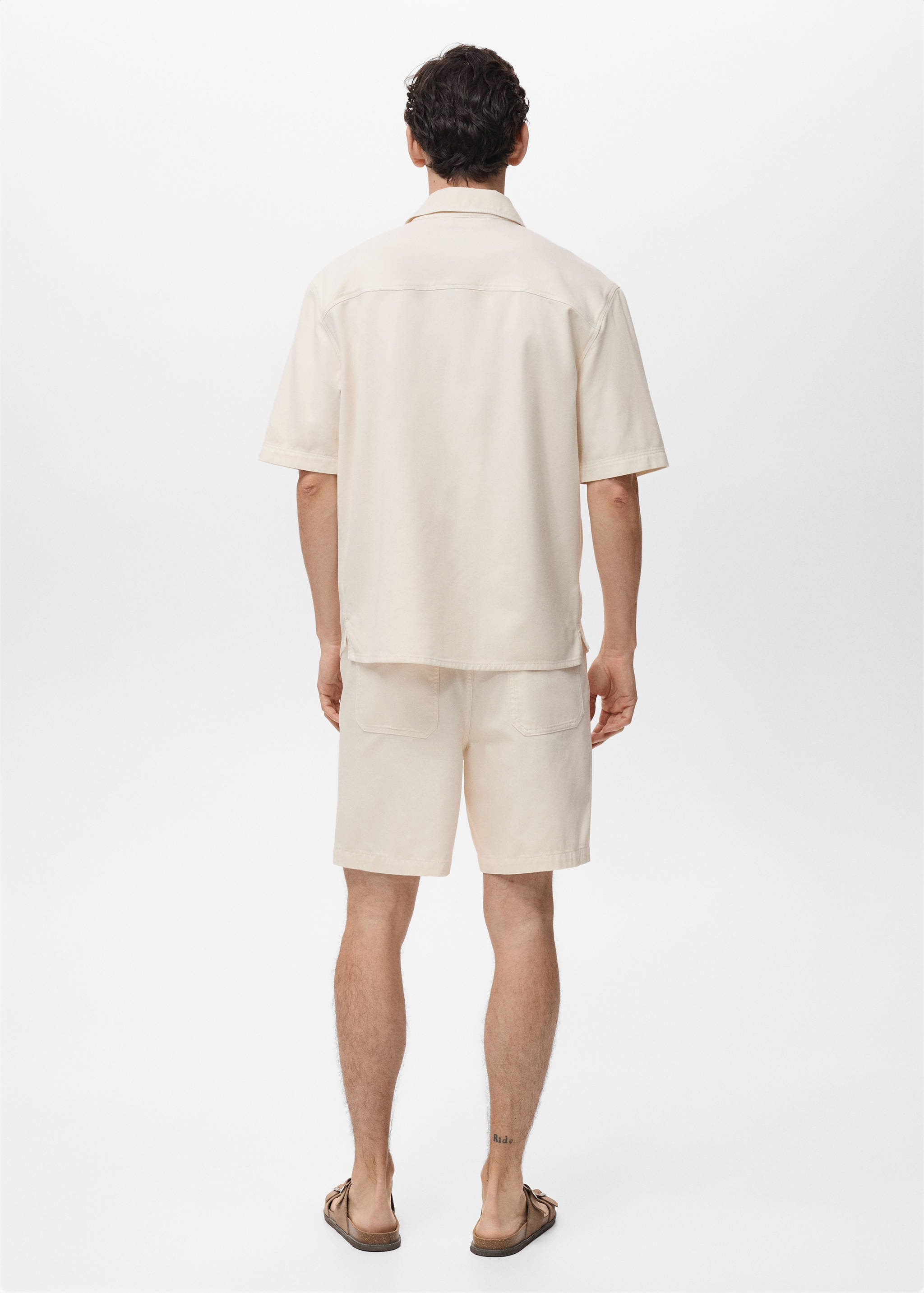 Cotton lyocell bermuda shorts - Reverse of the article