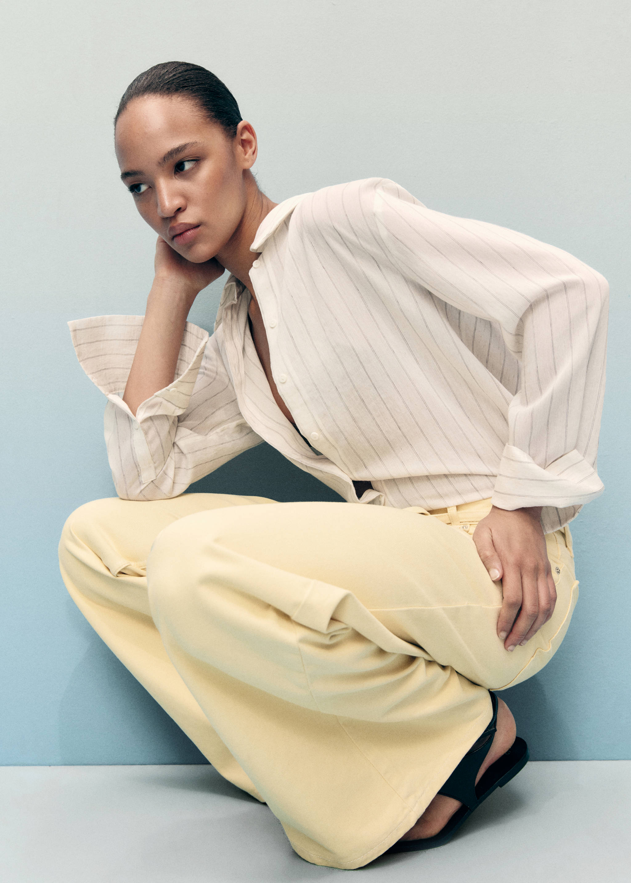 Wideleg low-rise jeans met ceintuur - Detail van het artikel 6