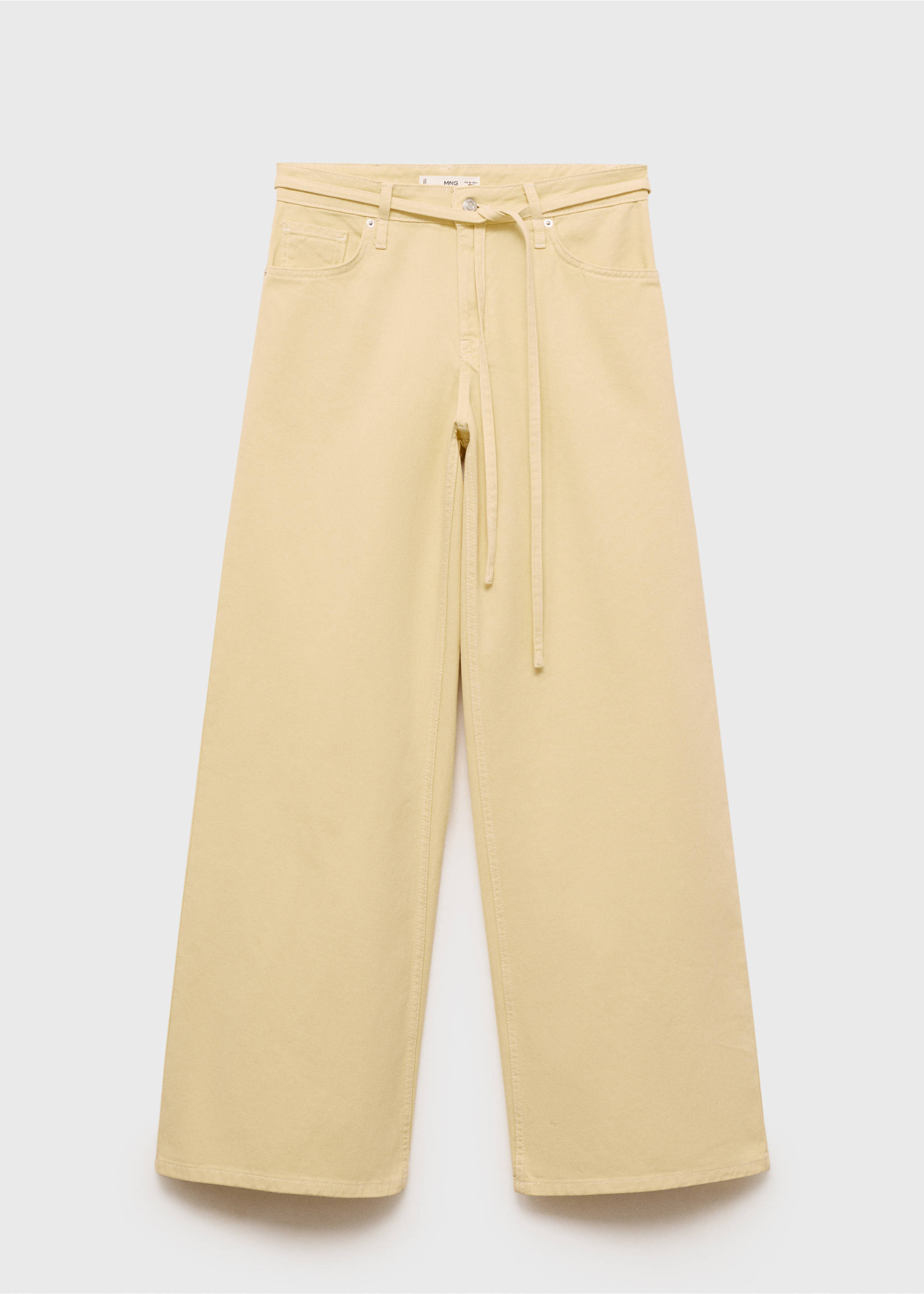 Low-rise wide leg jeans with belt - Article without model, White. Ref: 87099220-00.