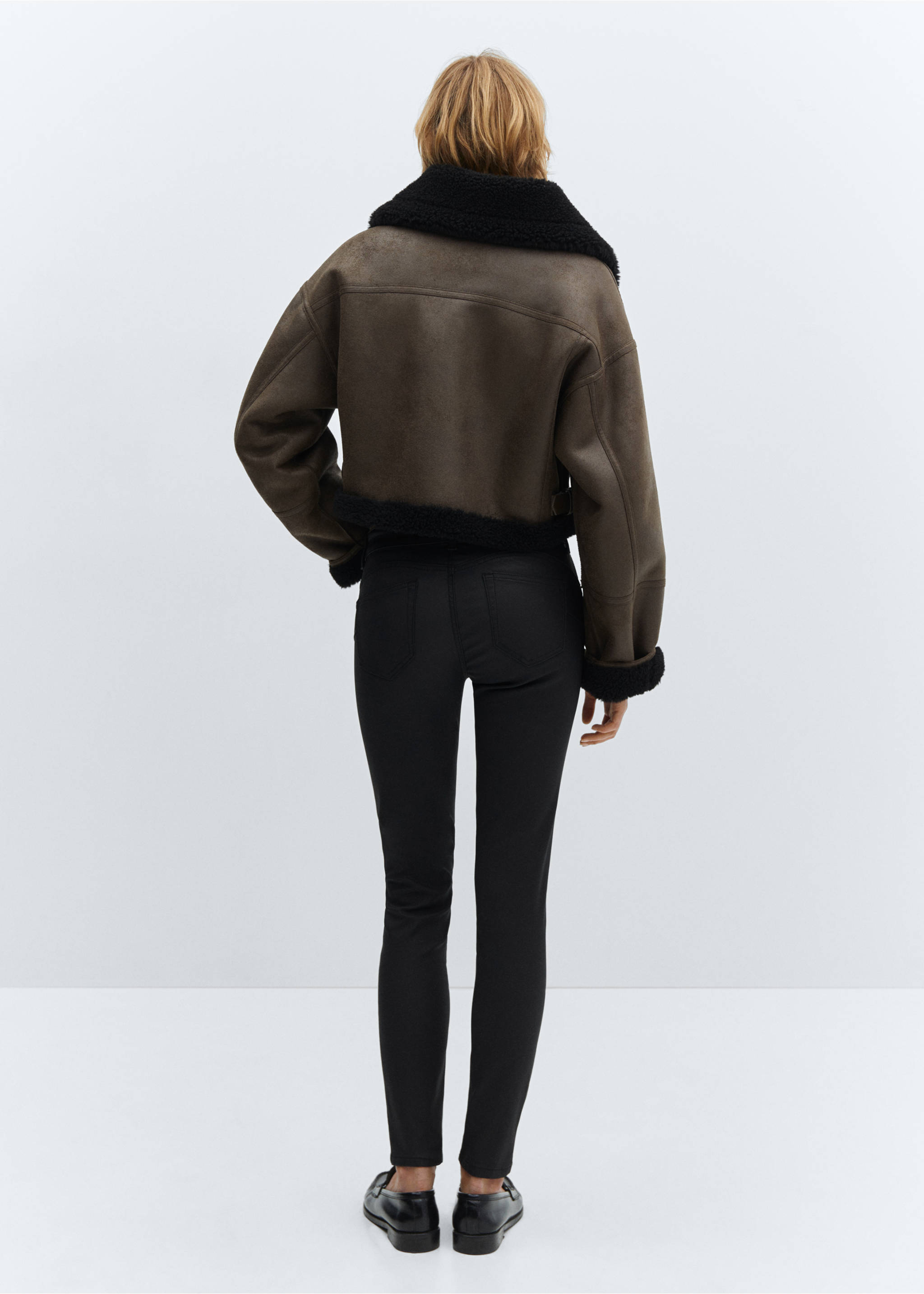 Waxed push-up skinny jeans - Reverse of the article, Black. Ref: 87100263-00.