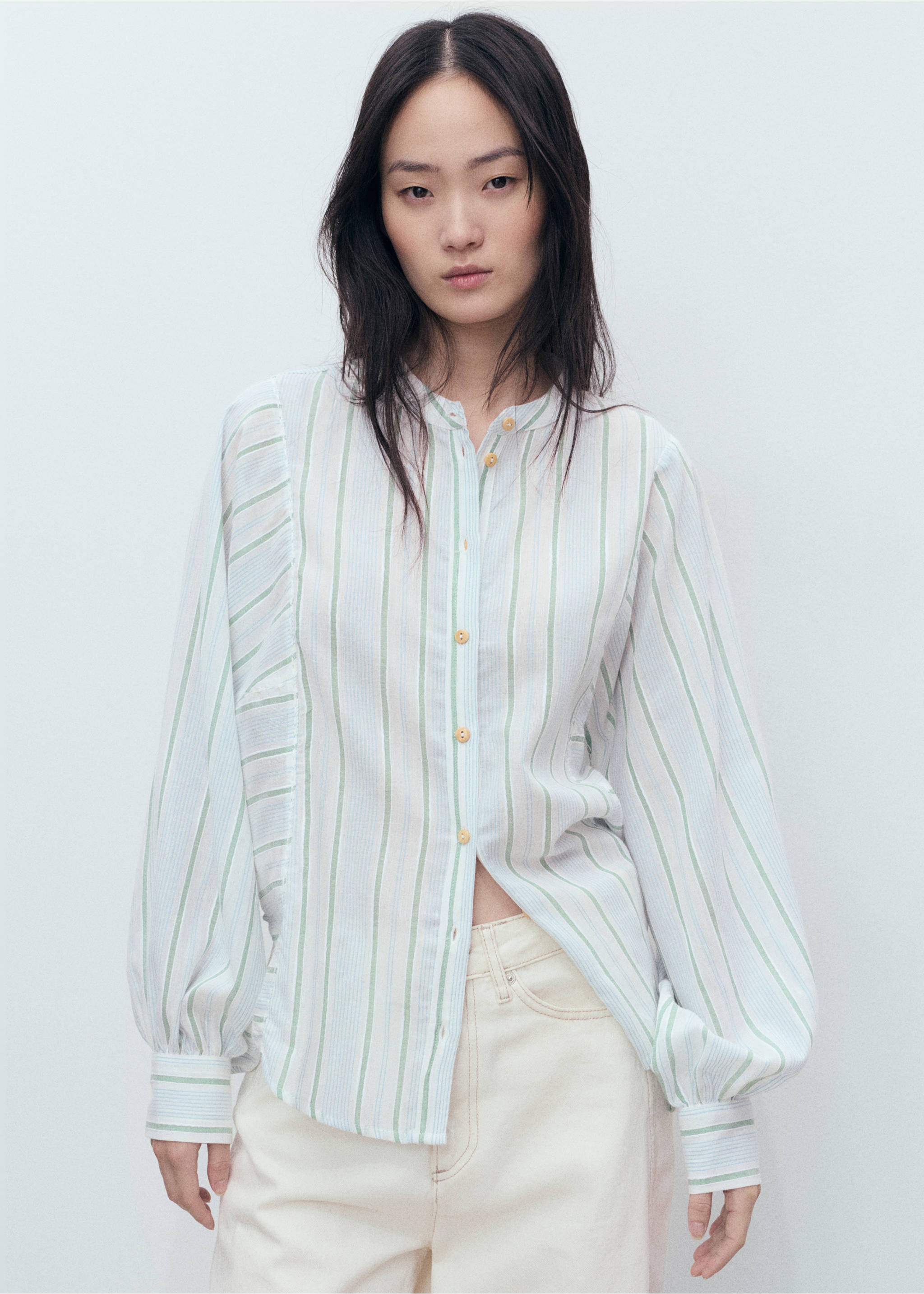 Stripe-print shirt - Medium plane, Blue. Ref: 87108646-00.