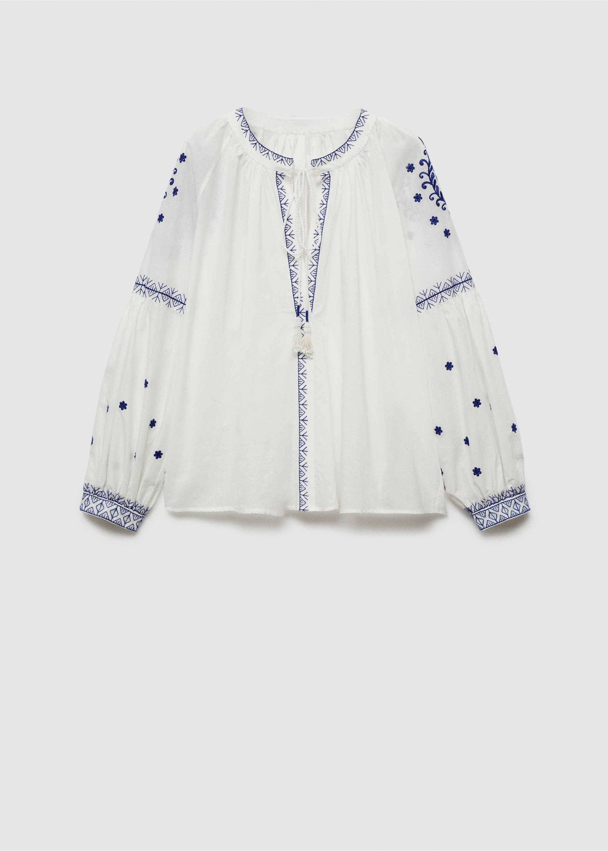 Embroidered detail shirt - Article without model, Off White. Ref: 87108651-00.