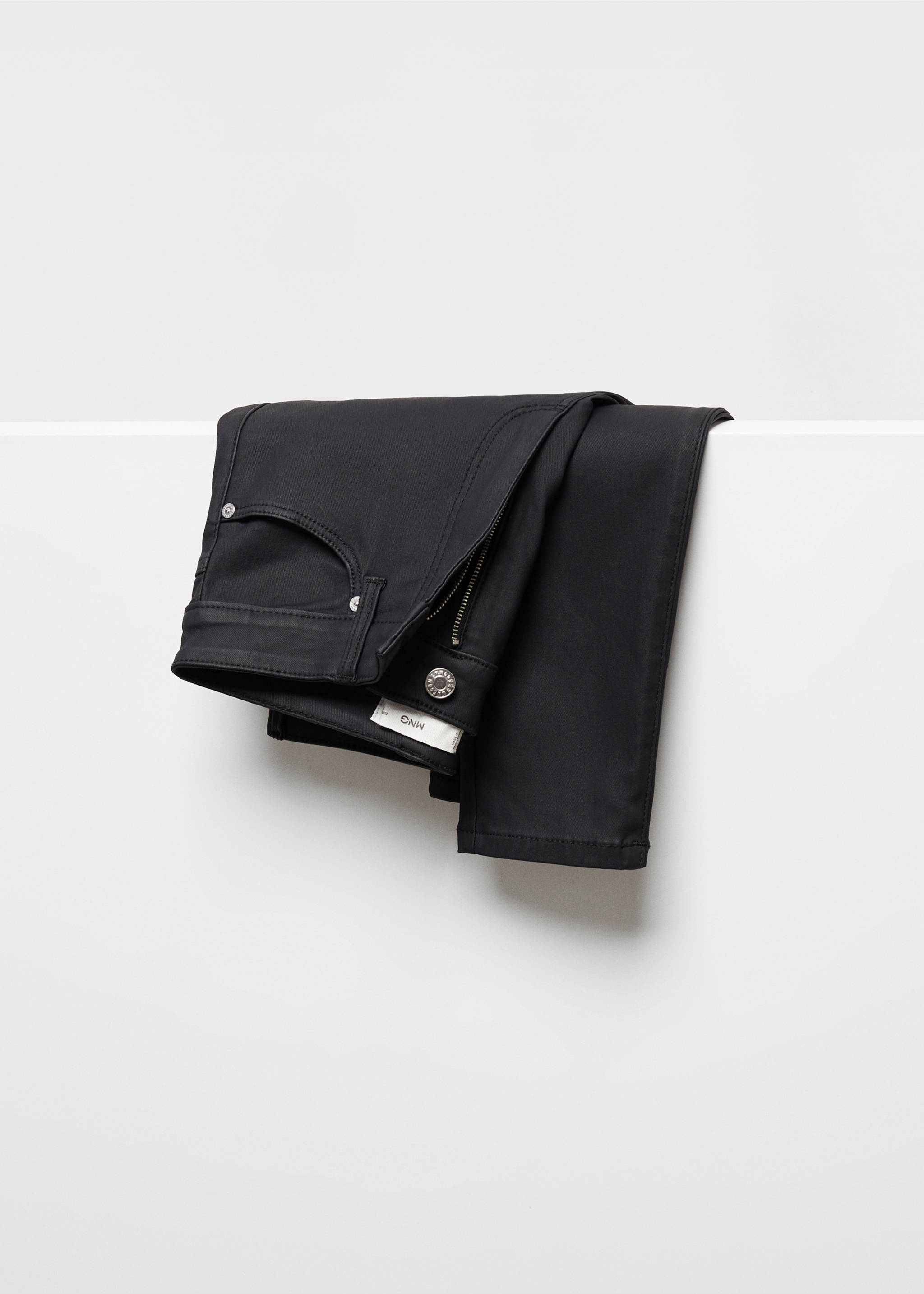 Jean skinny taille haute enduit - Détail de l'article 8, Noir. Ref: 87110266-00.