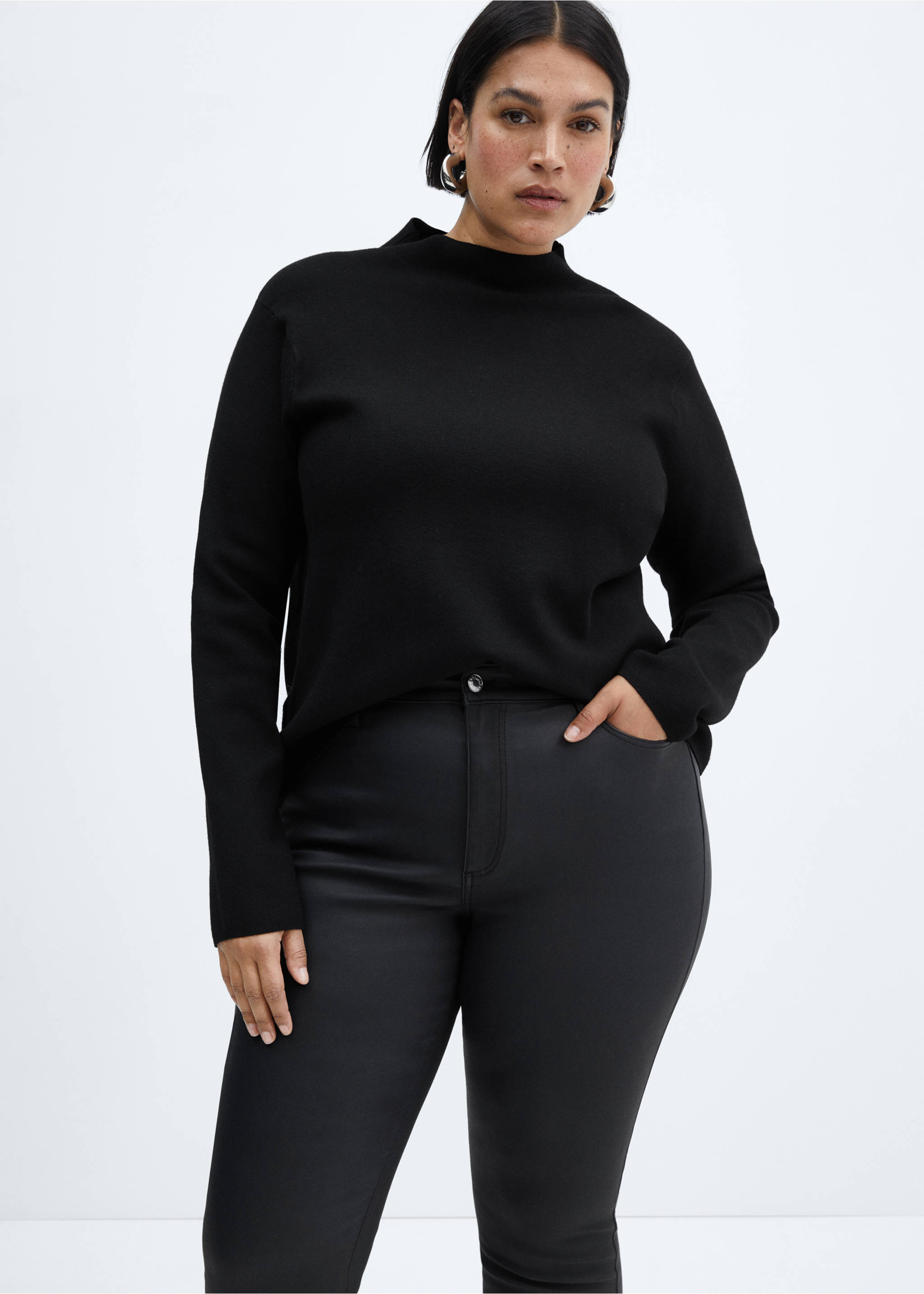 Jean skinny taille haute enduit - Détail de l'article 5, Noir. Ref: 87110266-00.