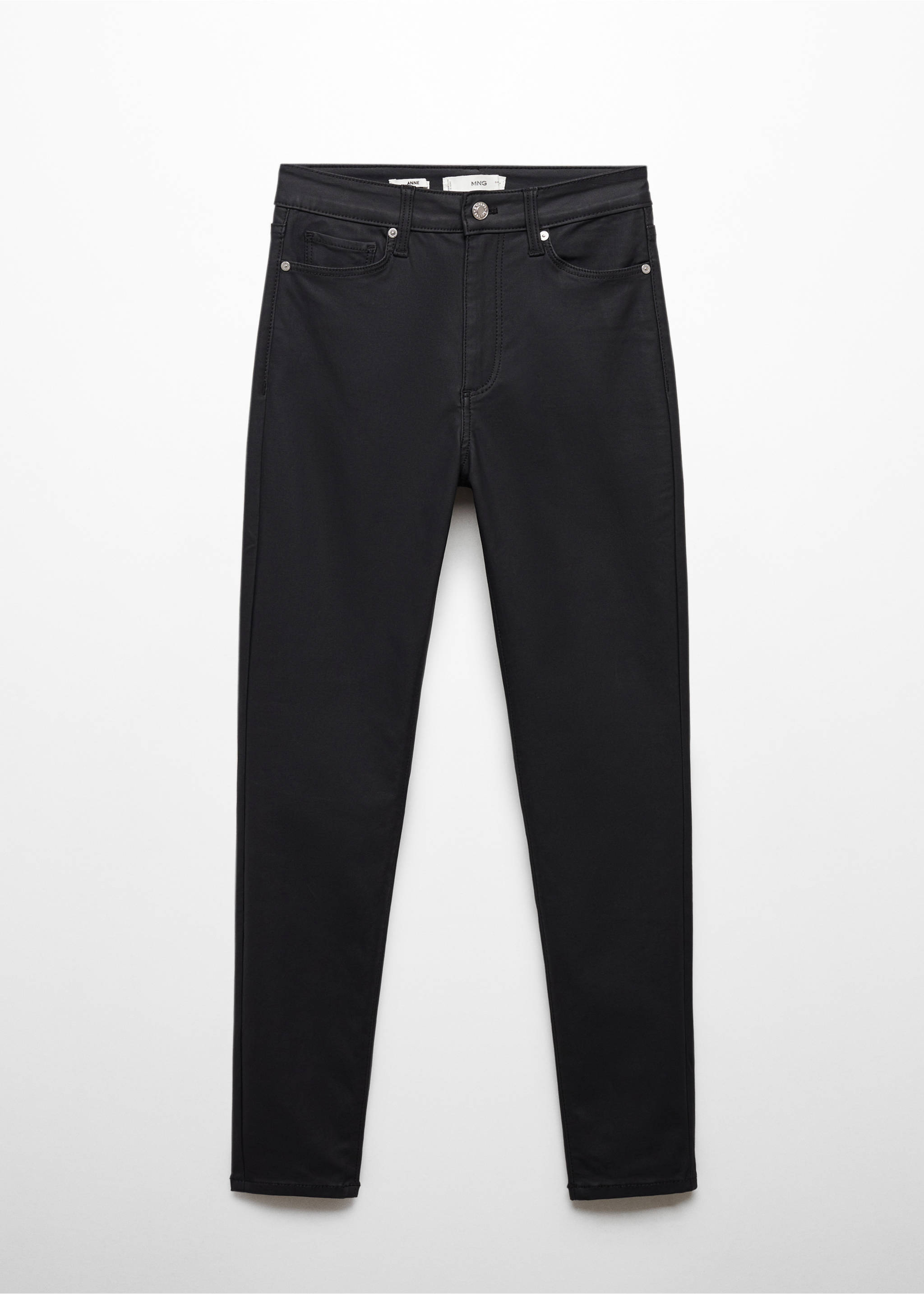 Calças de ganga enceradas skinny com cintura alta - Artigo sem modelo, Preto. Ref: 87110266-00.