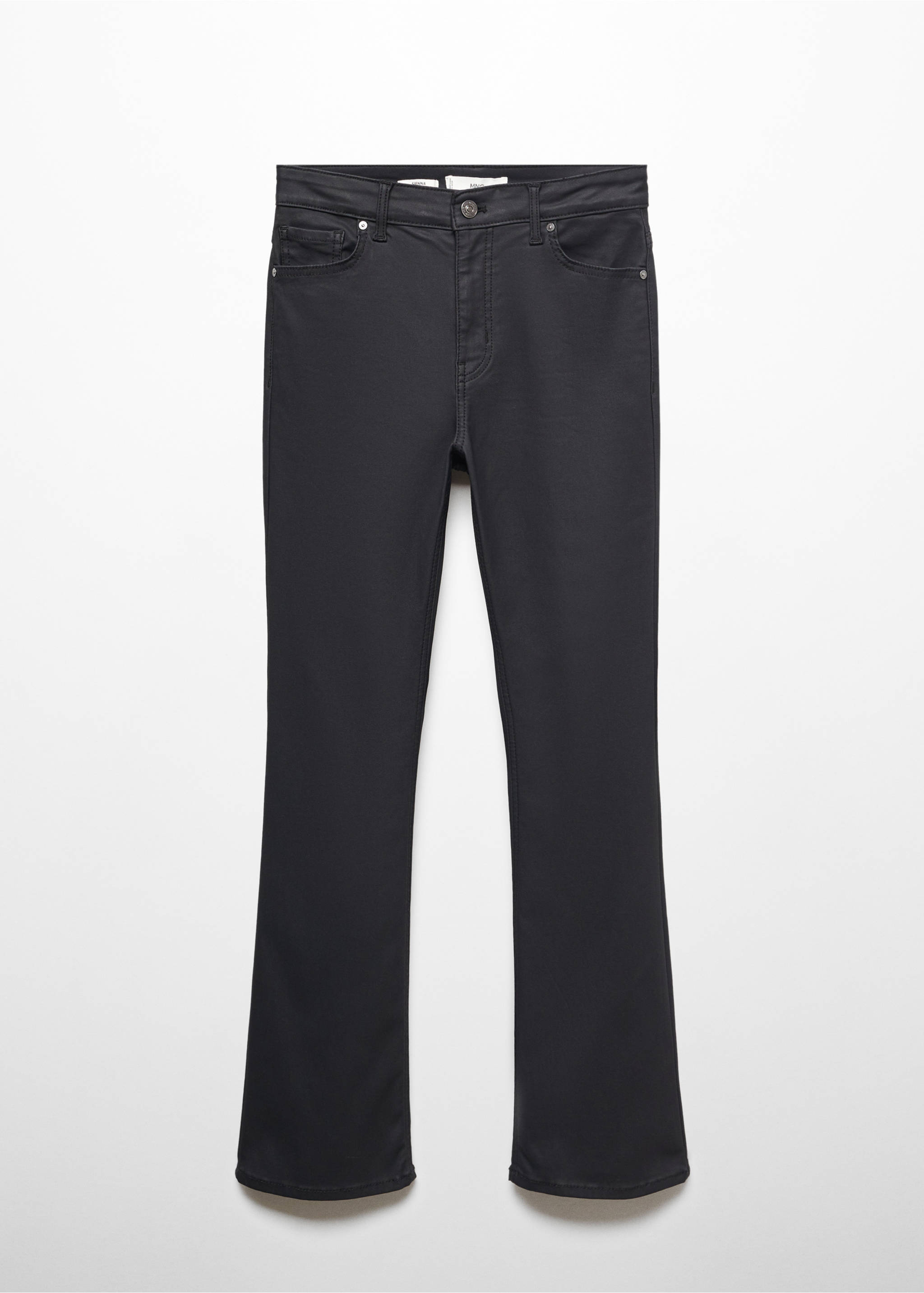 Sienna waxed flared cropped jeans - Article without model, Black. Ref: 87110270-00.