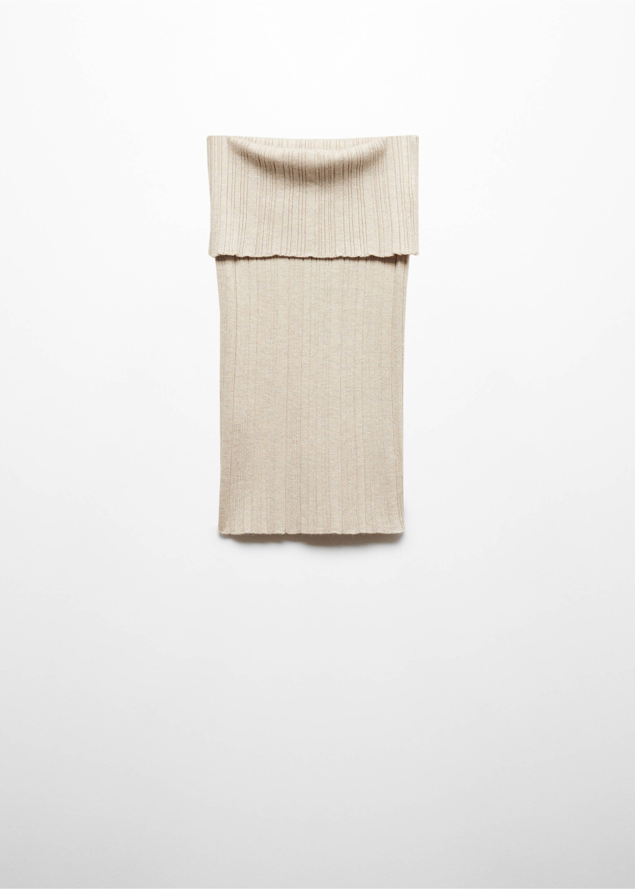 Strapless knitted top - Article without model, Light/Pastel Grey. Ref: 87118639-00.
