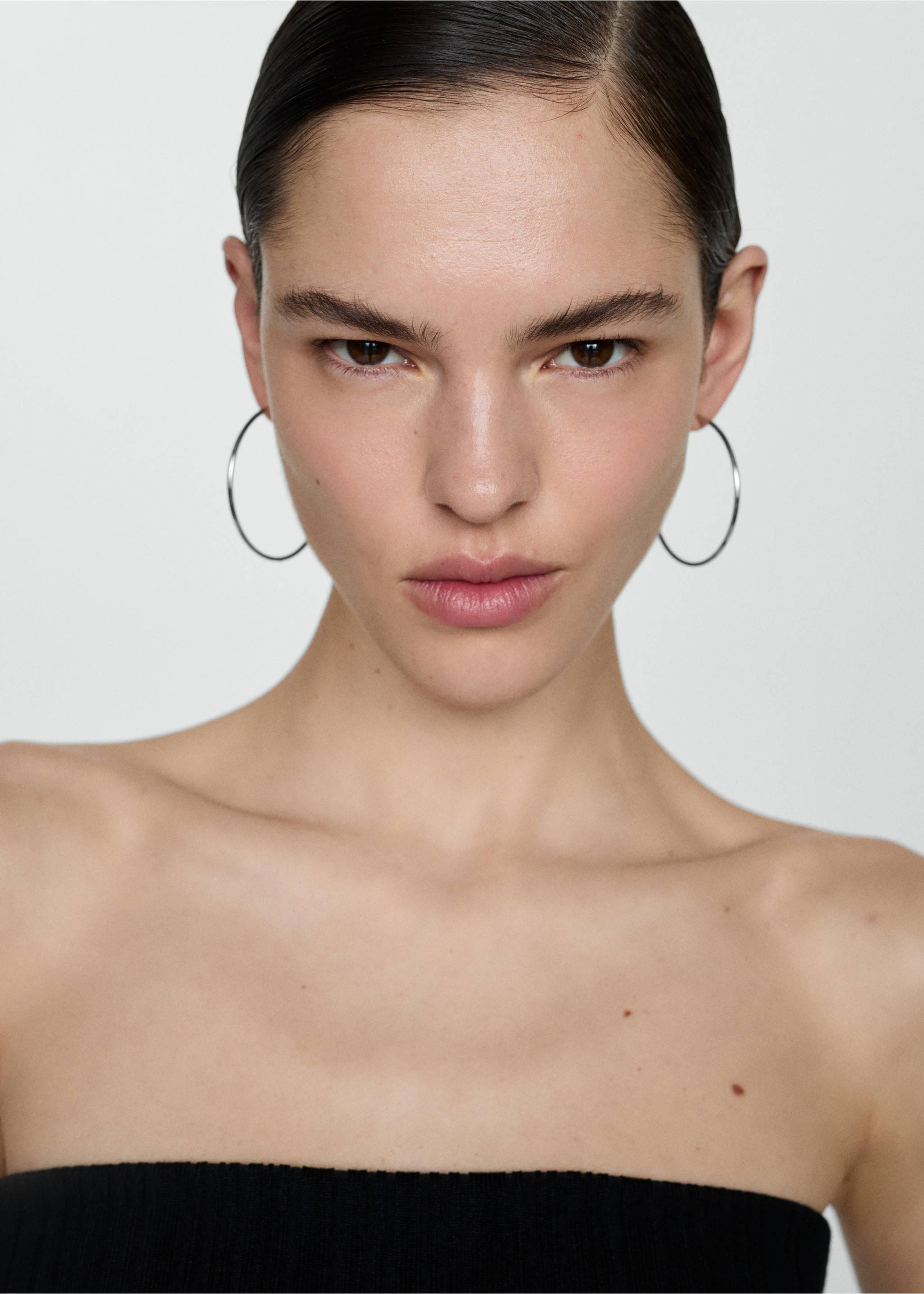 Stickad axelbandslös topp - Detaljer om artikeln 1, Svart. Ref: 87118639-00.