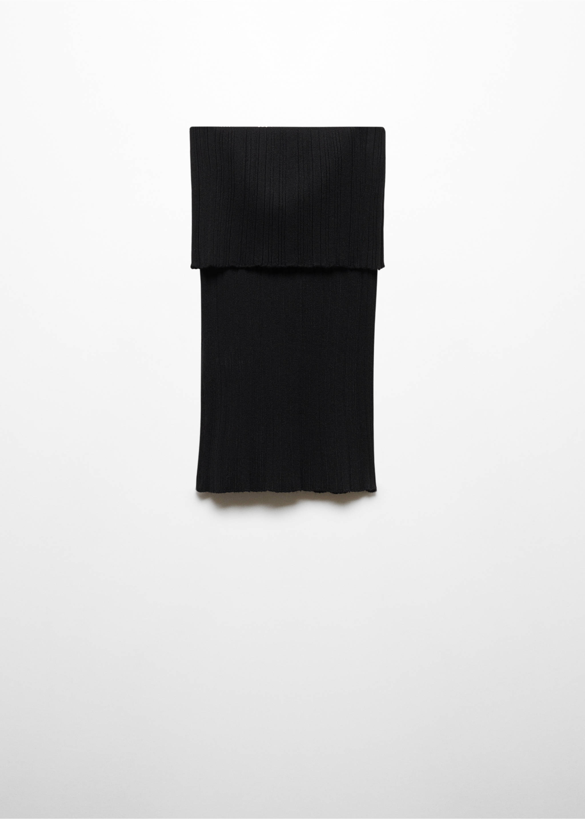 Strapless knitted top - Article without model, Black. Ref: 87118639-00.