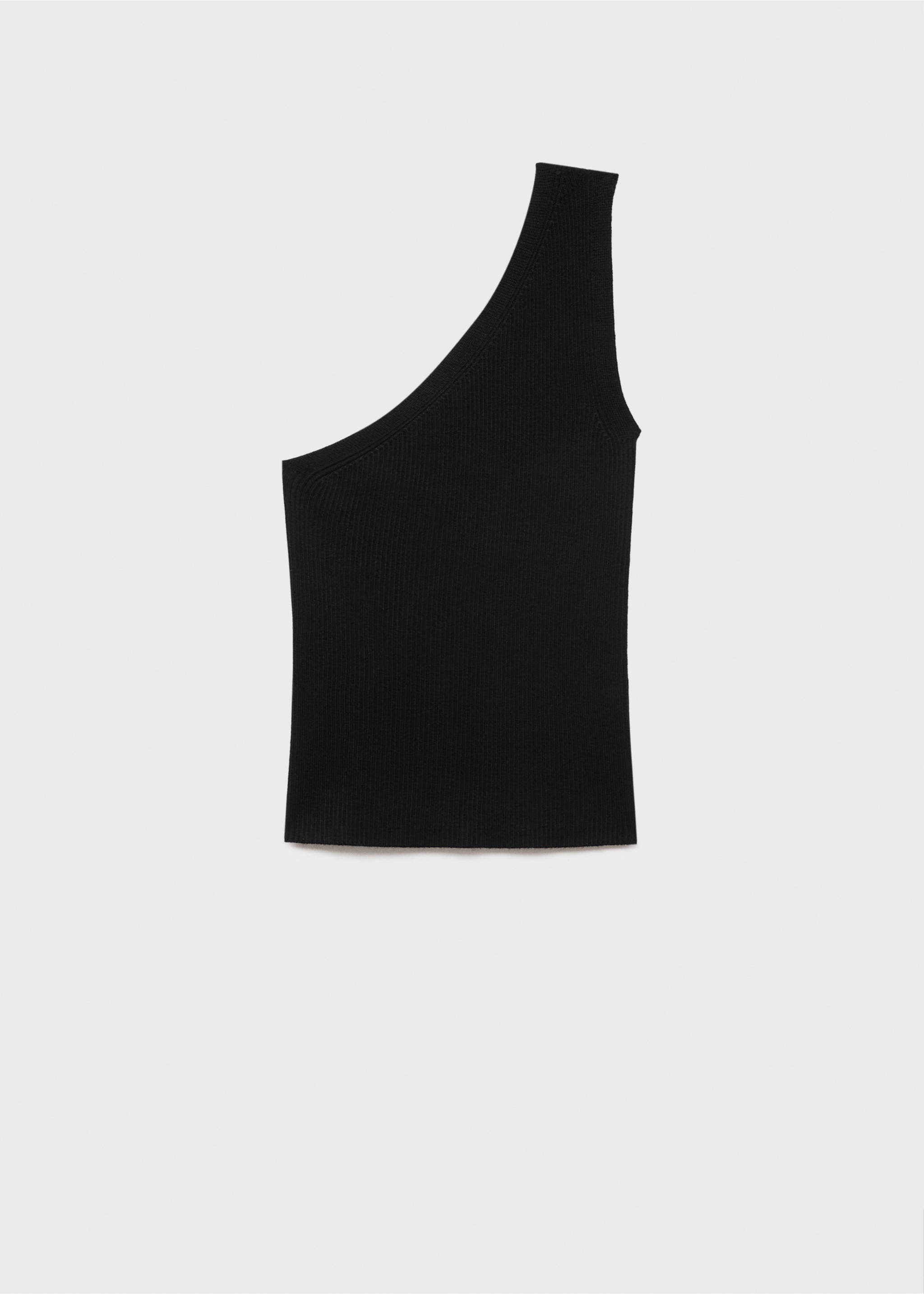 Top maglia asimmetrico - Articolo senza modello, Nero. Ref: 87118640-00.