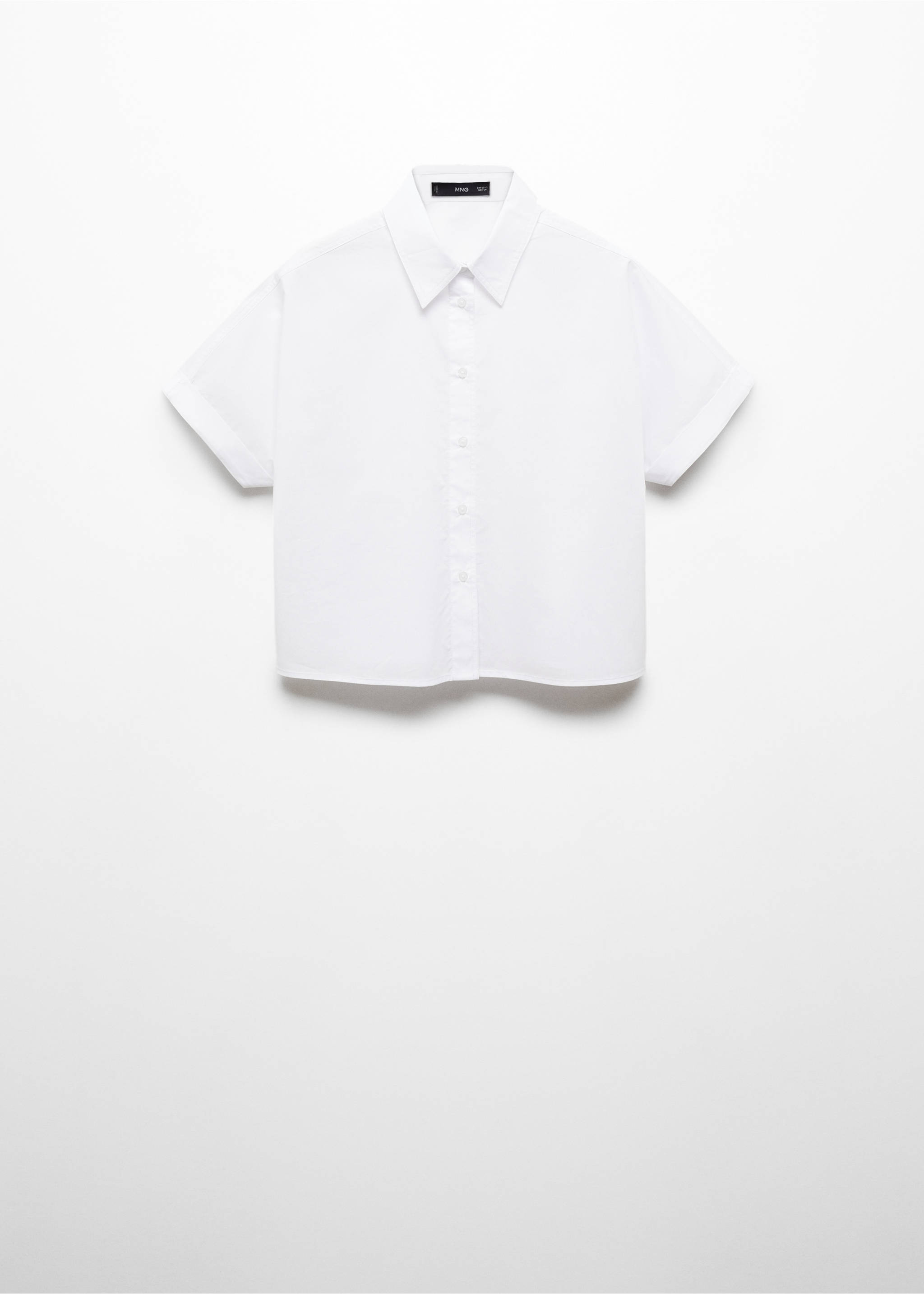 Chemise crop 100 % coton - Article sans modèle, Blanc cassé. Ref: 87128639-00.