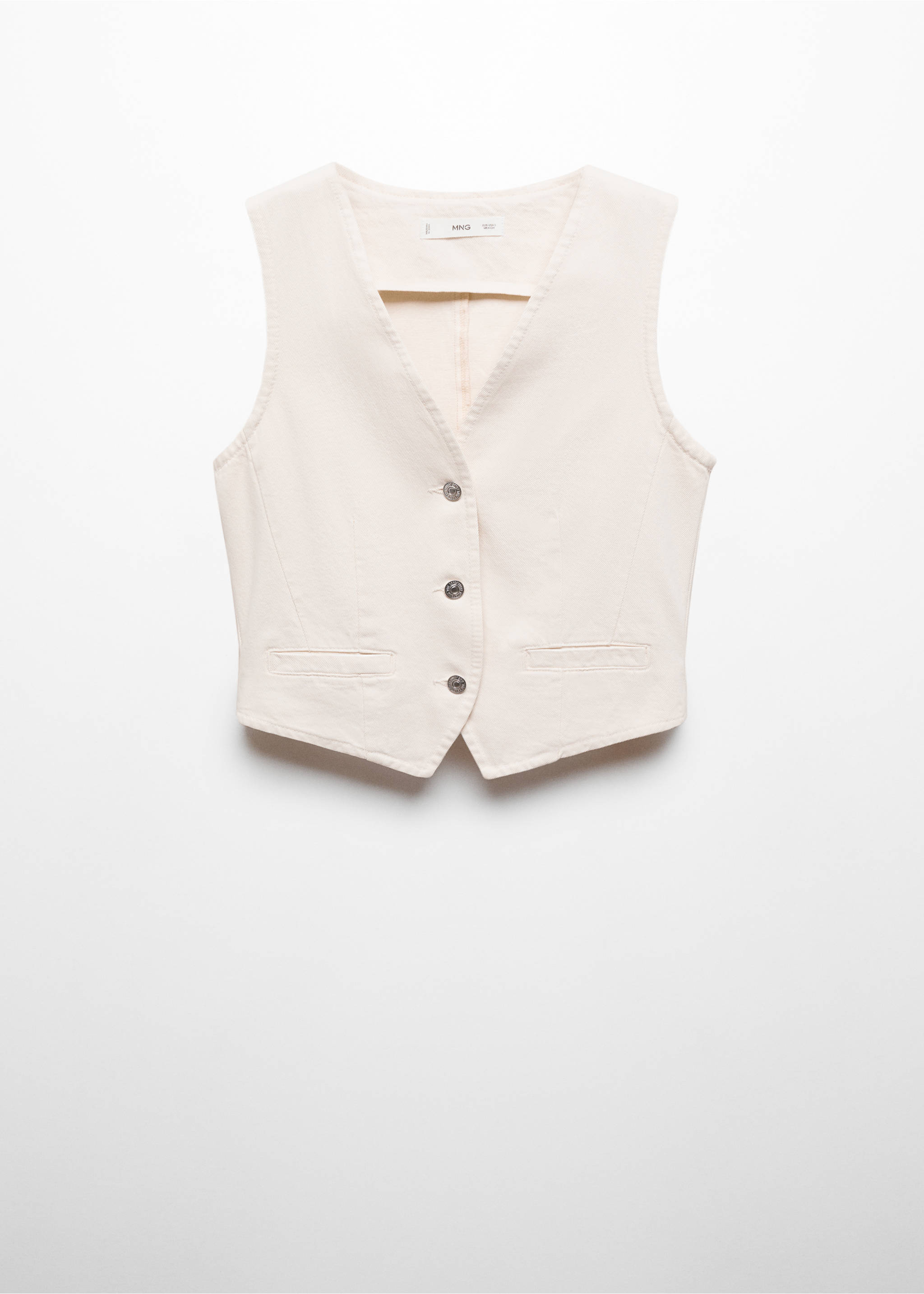 Buttoned denim gilet - Article without model, Off White. Ref: 87137138-00.