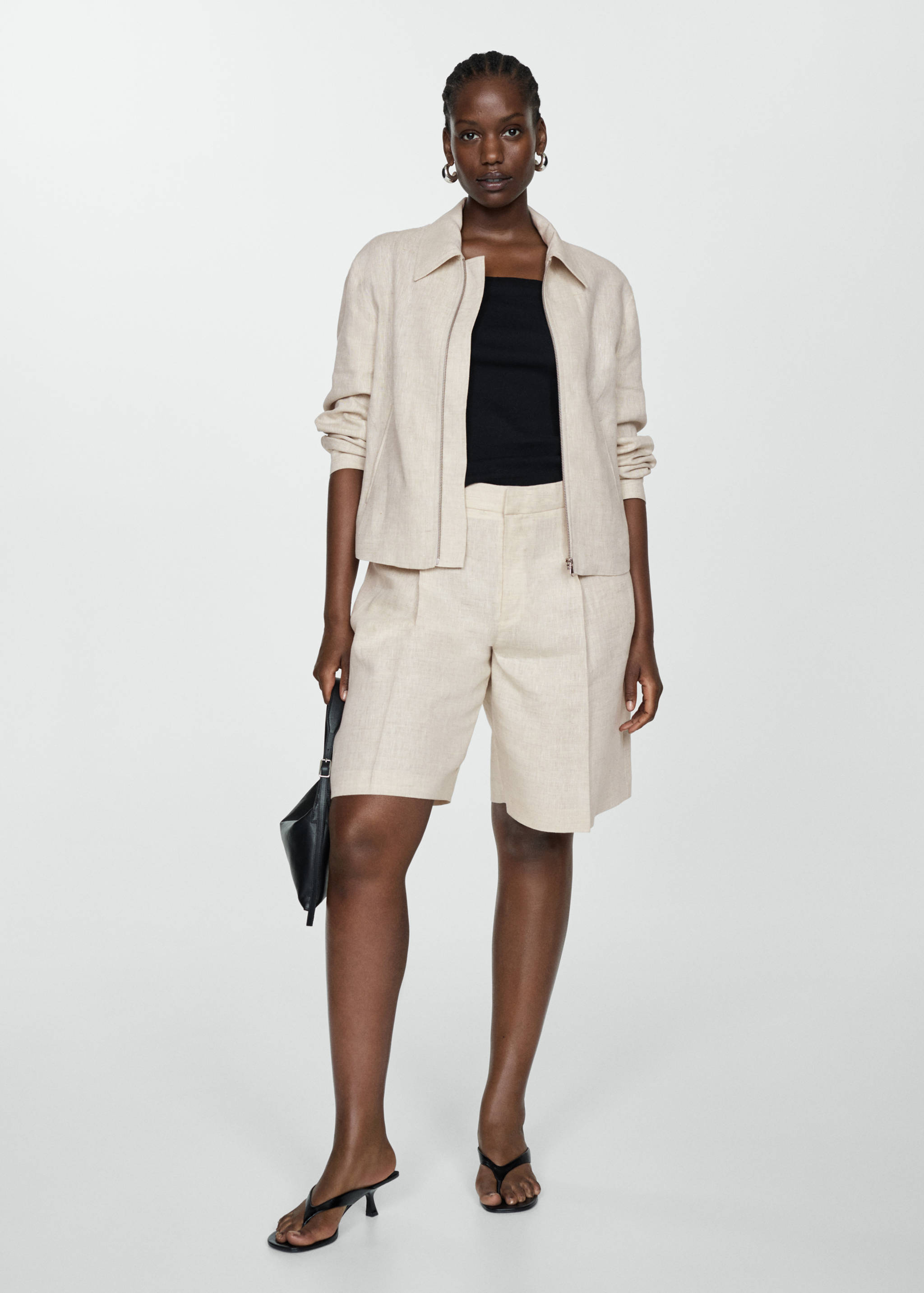 100% linen jacket with zip - Details of the article 3