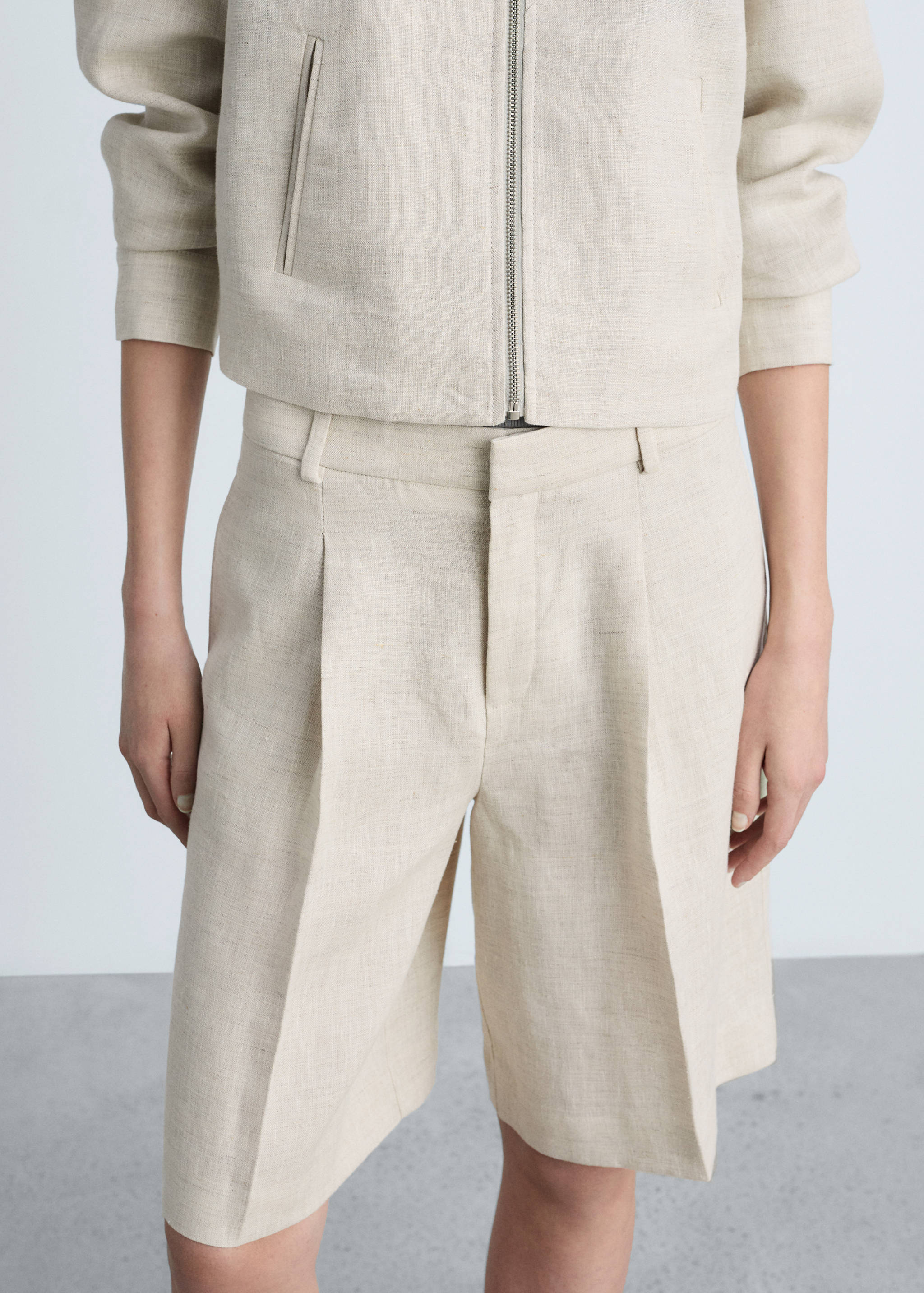 100% linen bermuda shorts - Details of the article 6