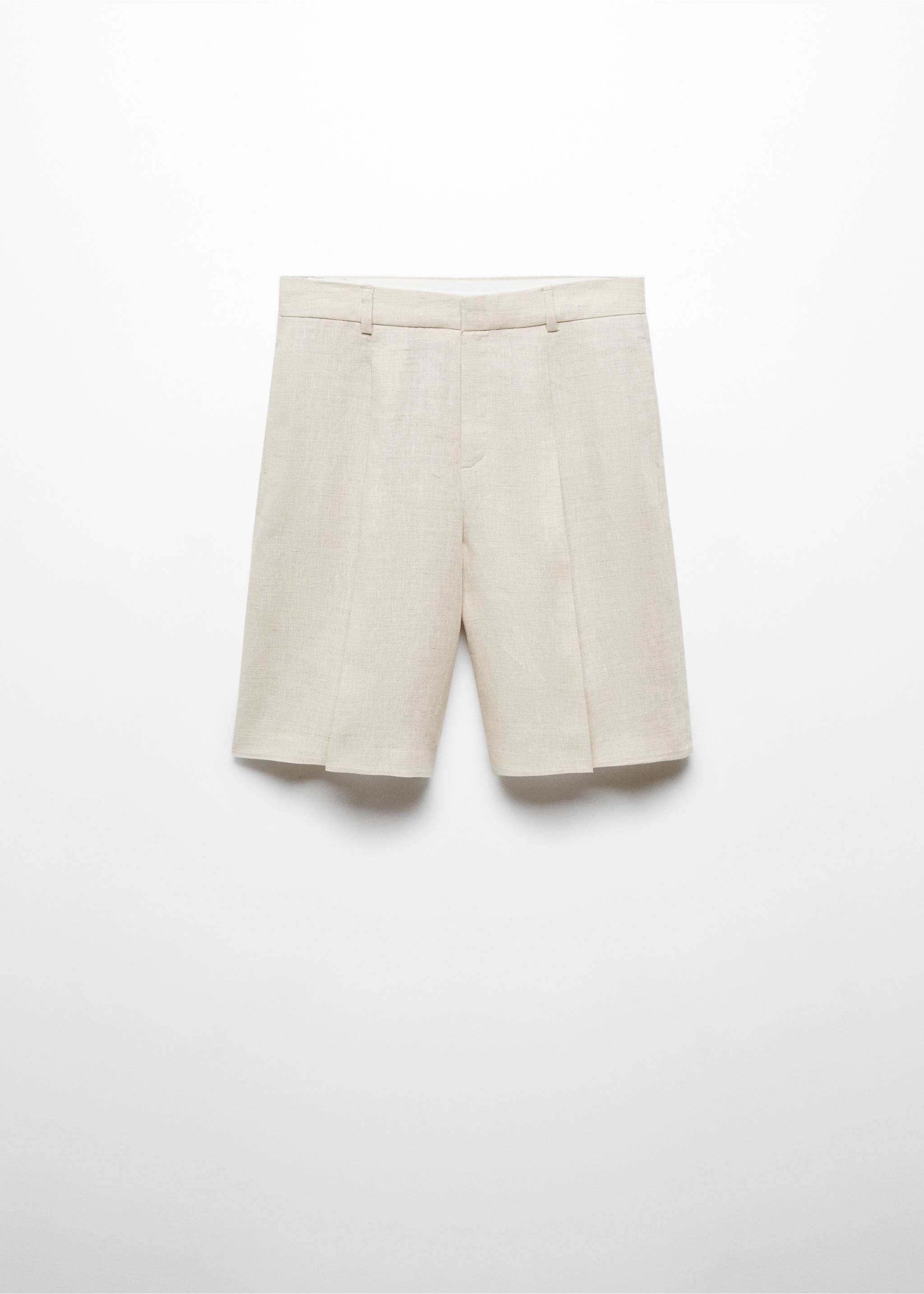 100% linen bermuda shorts - Article without model, Light/Pastel Grey. Ref: 87147147-00.