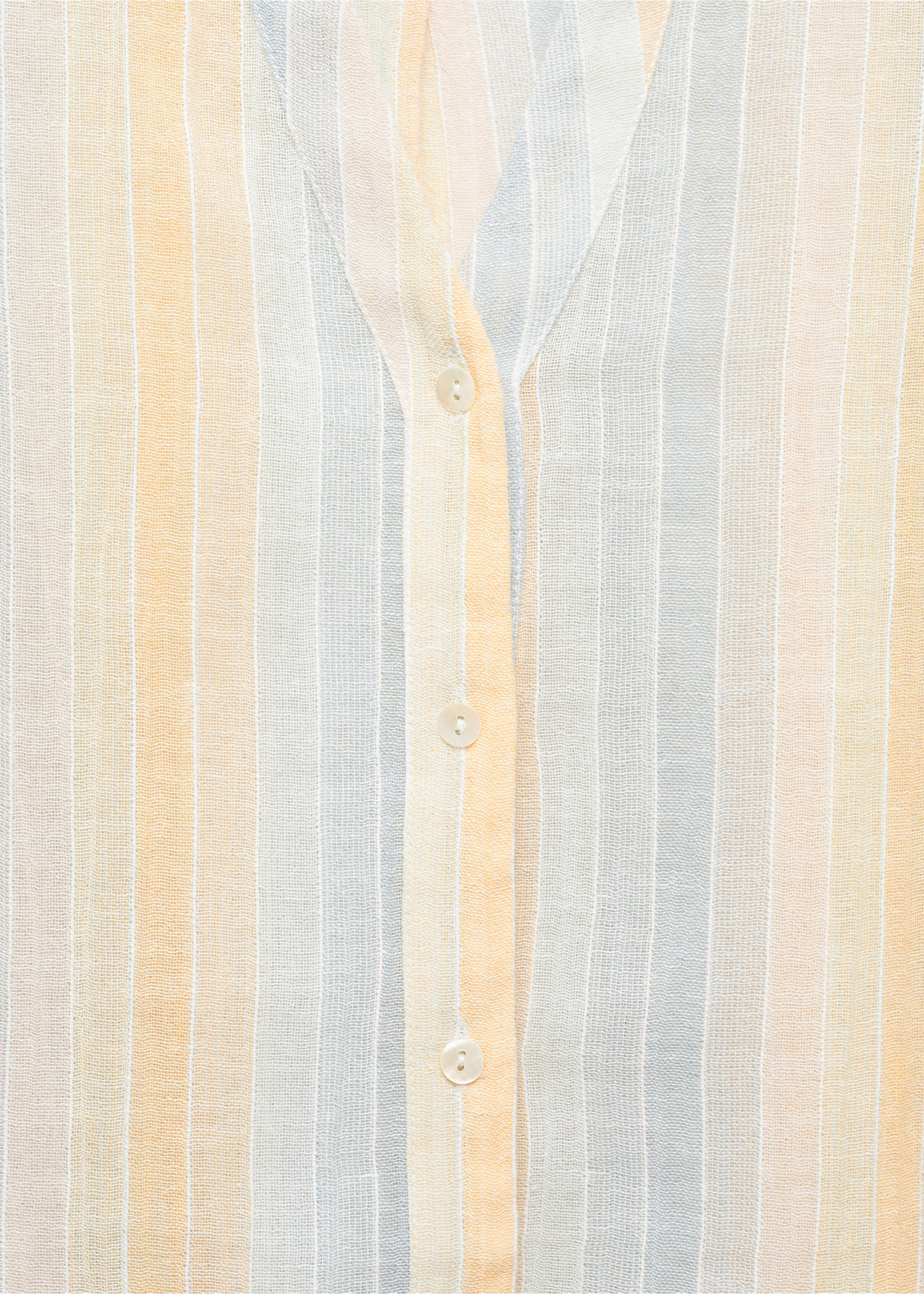 Semi-transparent striped shirt - Details of the article 8, Pastel Yellow. Ref: 87158639-00.
