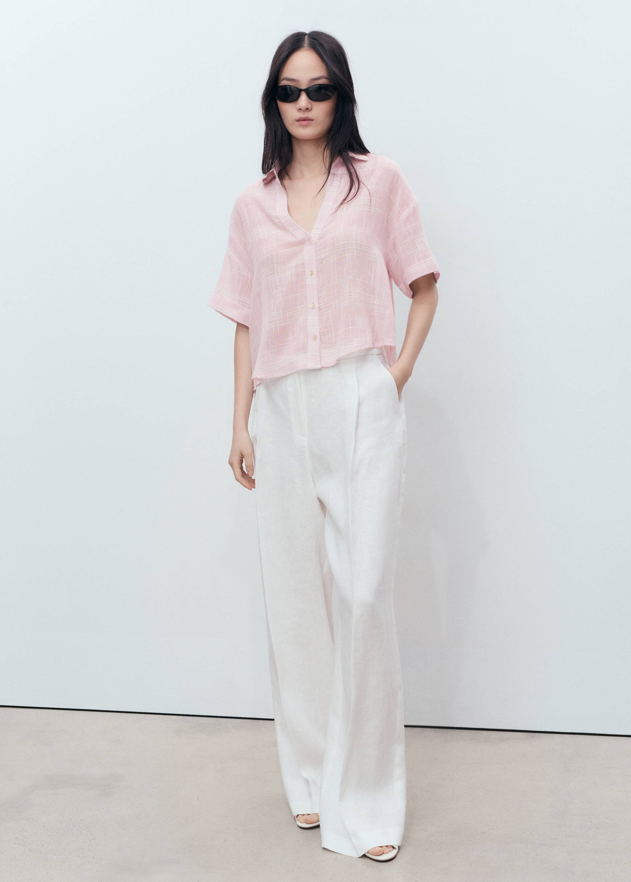 Chemise semi-transparente rayures - Plan général