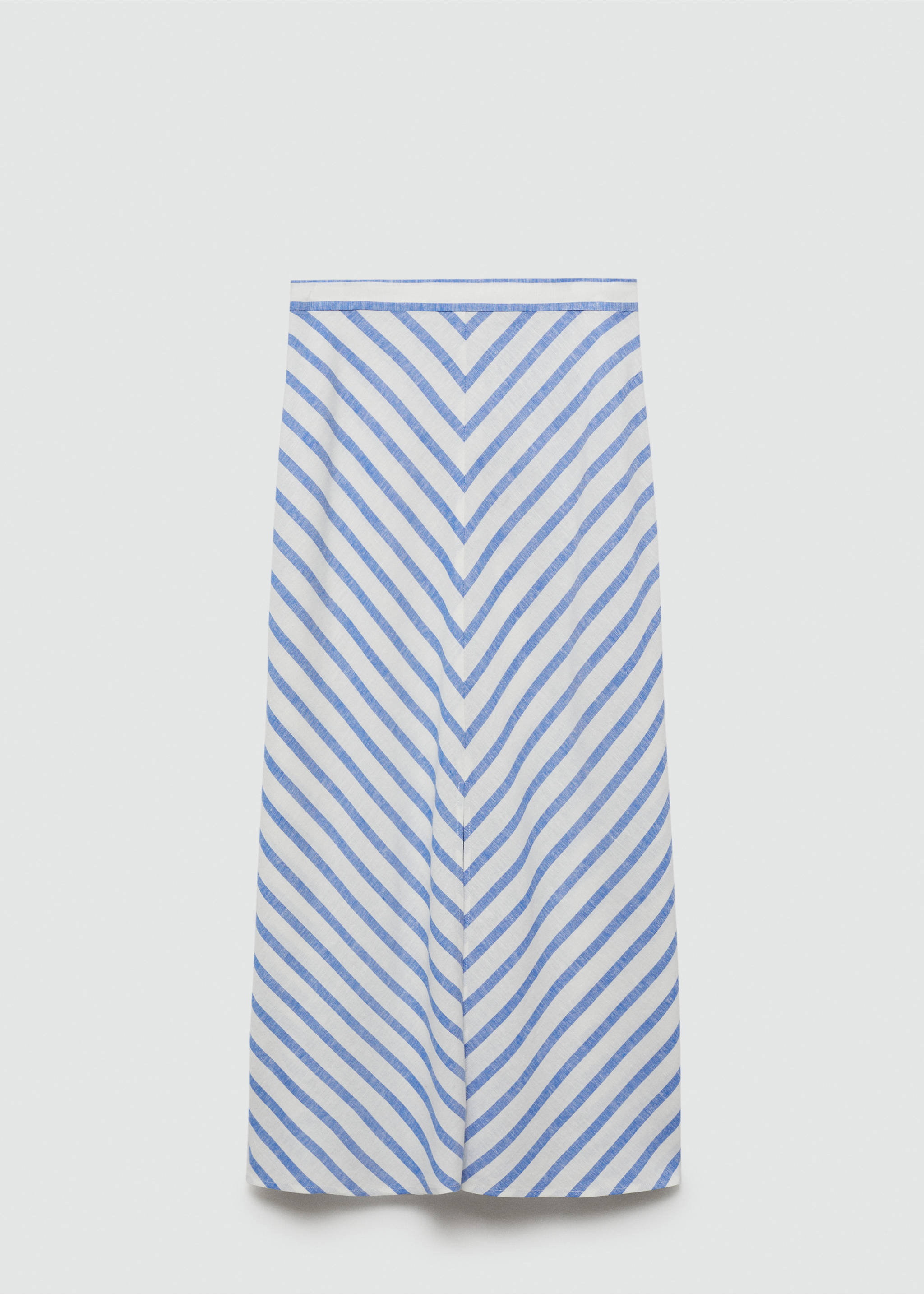 Falda mezcla lino rayas - Artículo sin modelo, Blanco. Ref: 87158642-00.