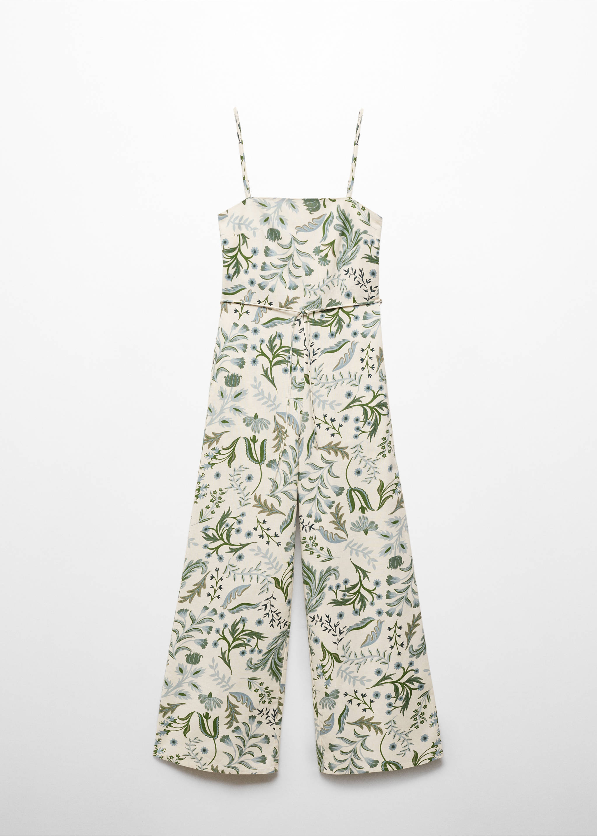 Printed jumpsuit with bow - Article without model, Ecru. Ref: 87168641-00.