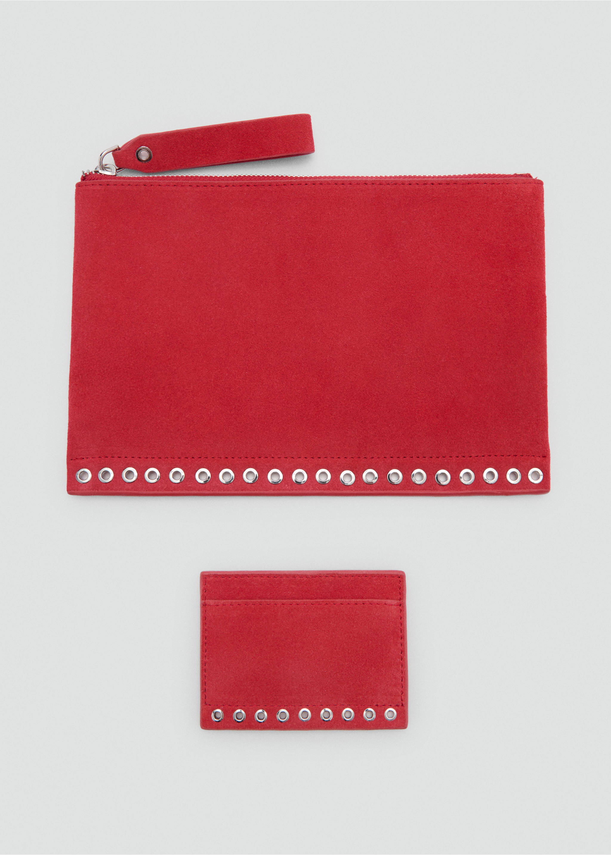 Suede die-cut laptop case - Details of the article 2, Red. Ref: 87174089-00.
