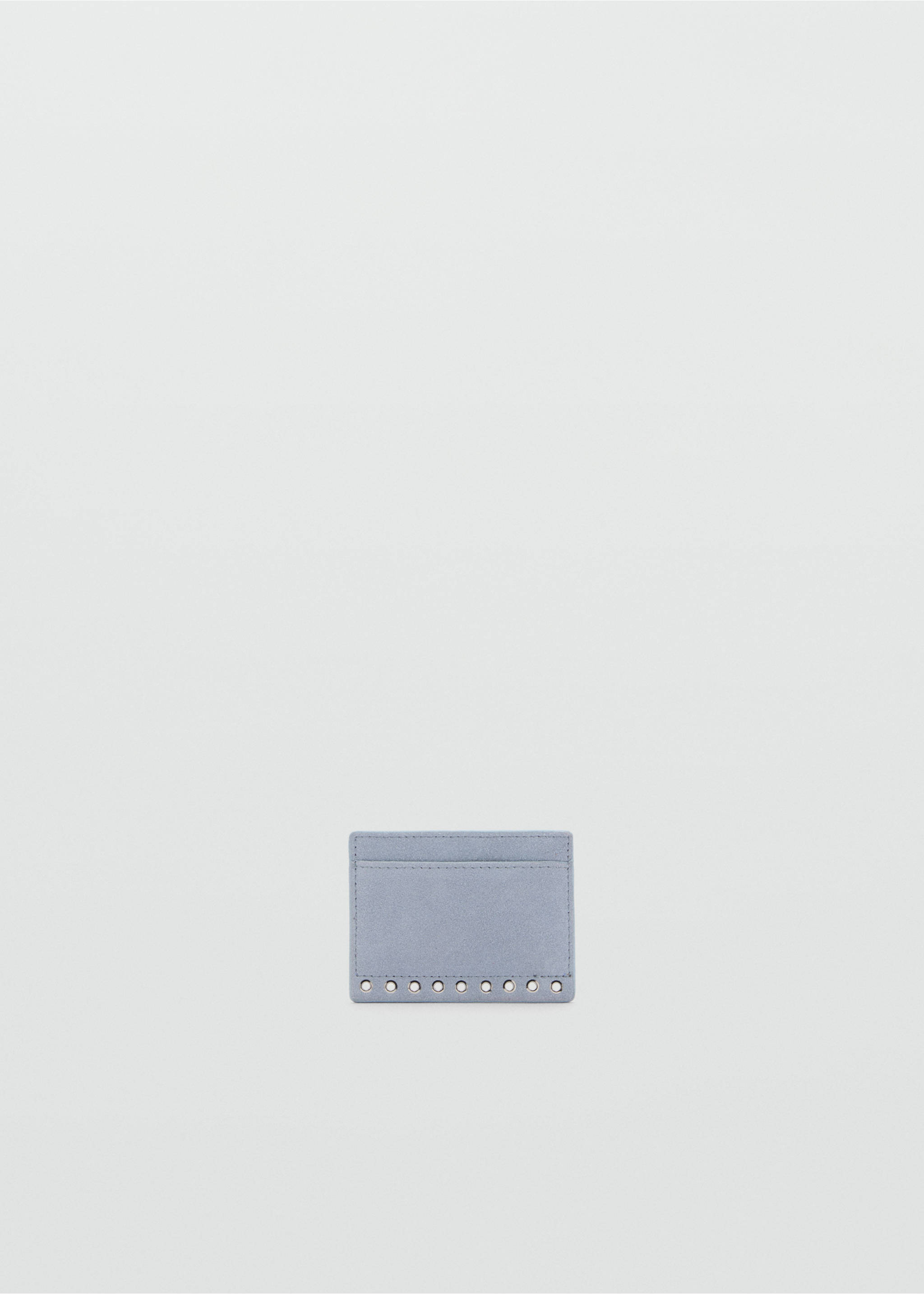 Suede die-cut card holder - Article without model, Sky Blue. Ref: 87184087-00.