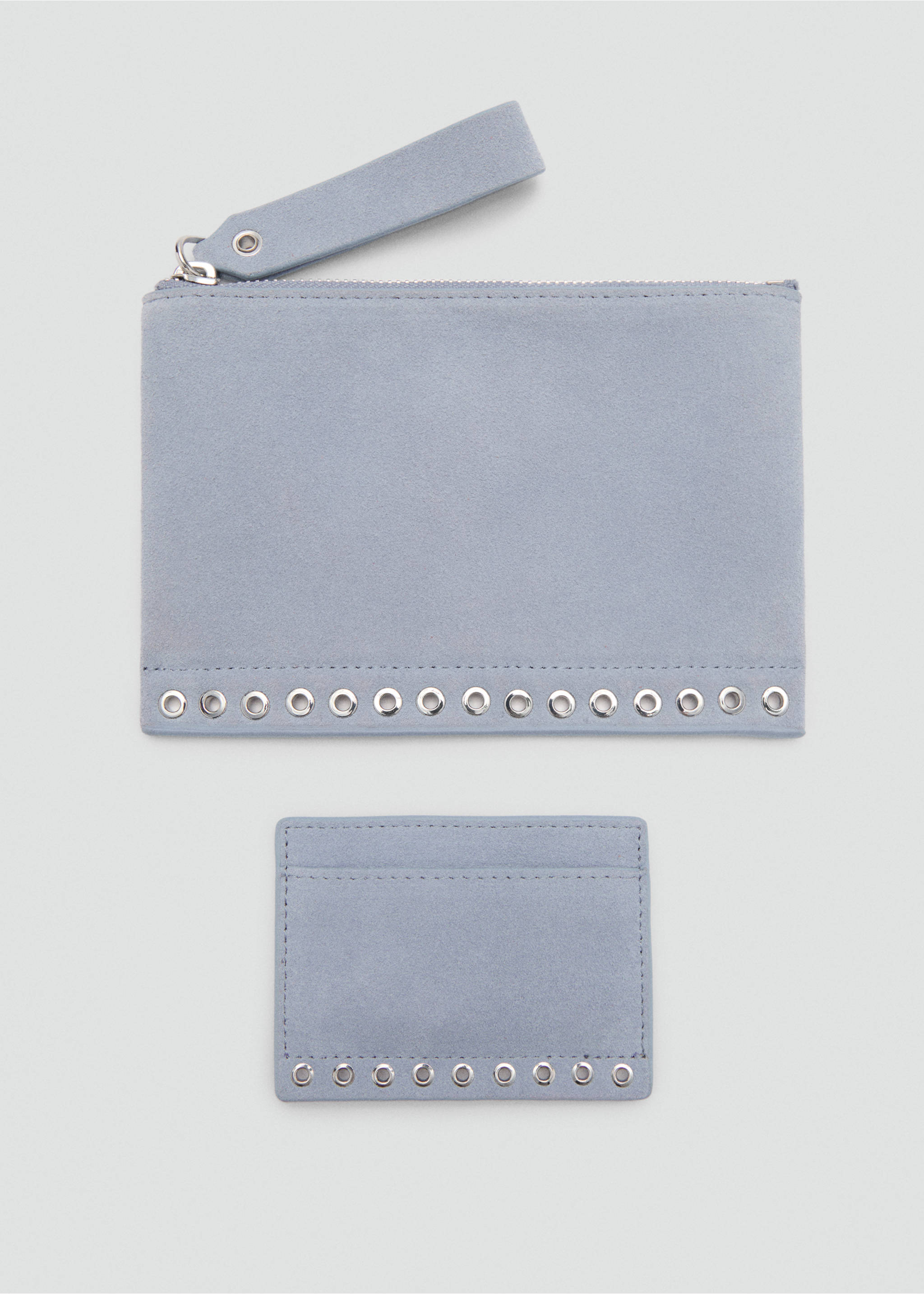 Suede die-cut card holder - Details of the article 2, Sky Blue. Ref: 87184087-00.