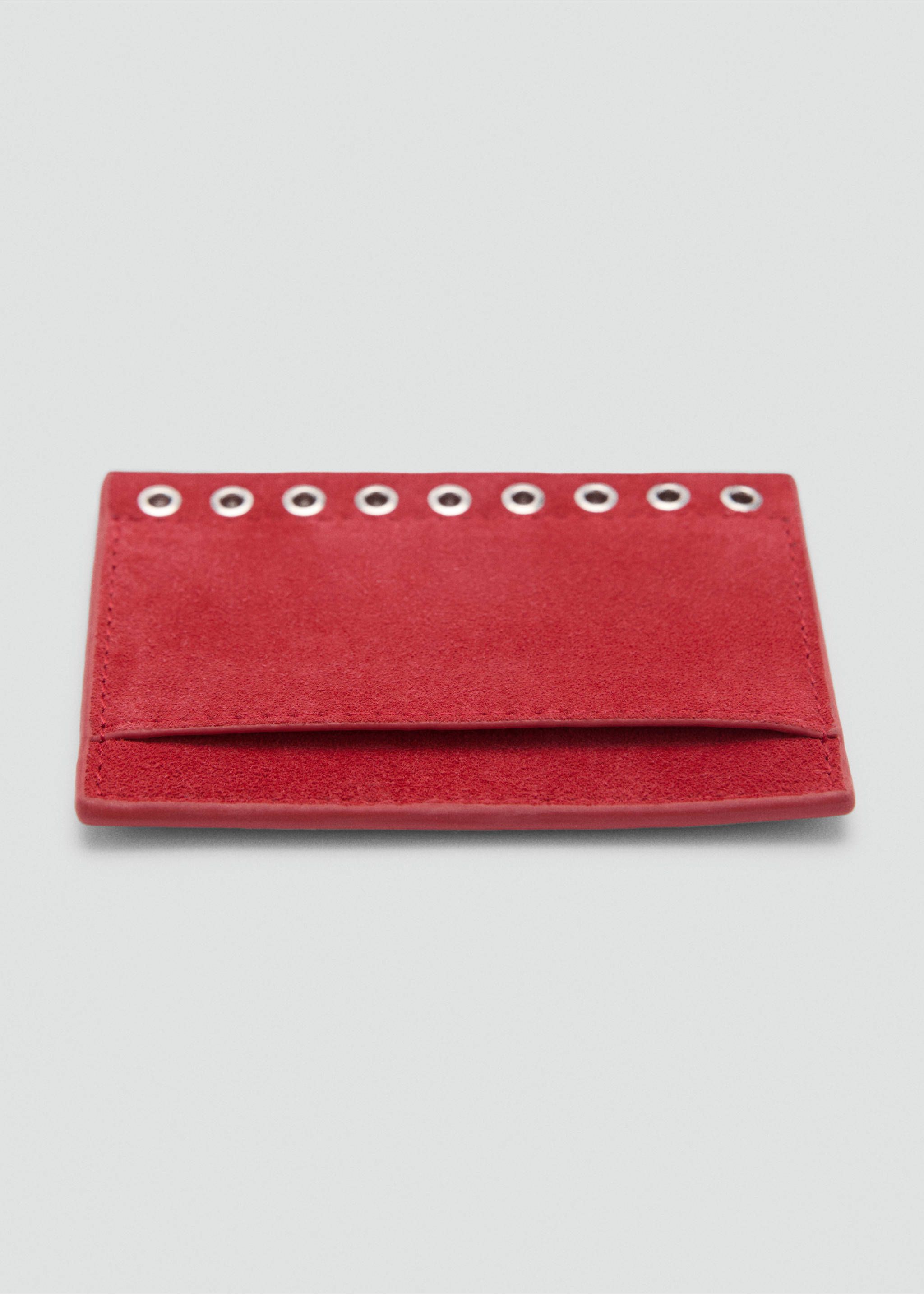 Suede die-cut card holder - Details of the article 1, Red. Ref: 87184087-00.