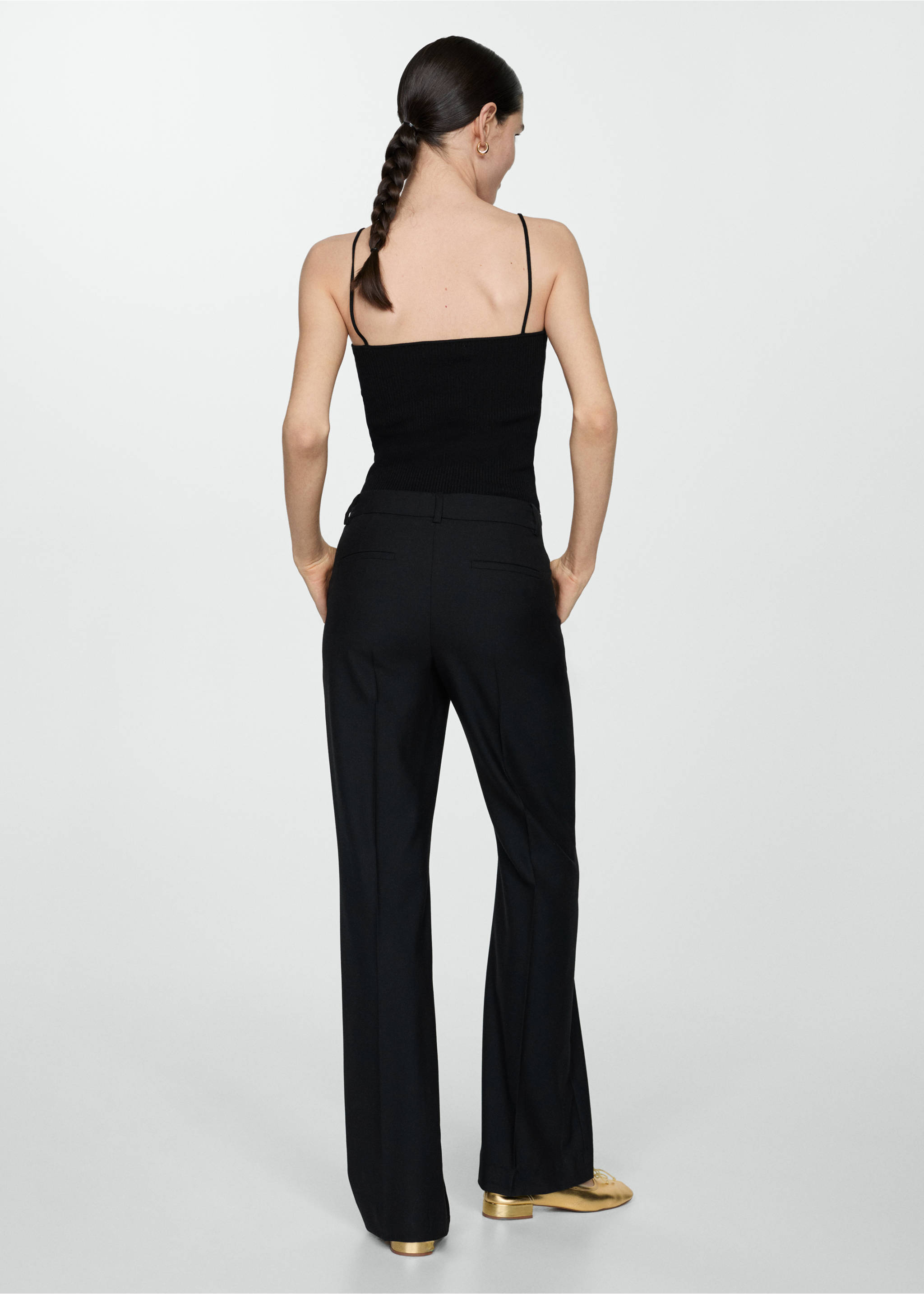 Knitted top with metallic thread - Reverse of the article, Black. Ref: 87188645-00.