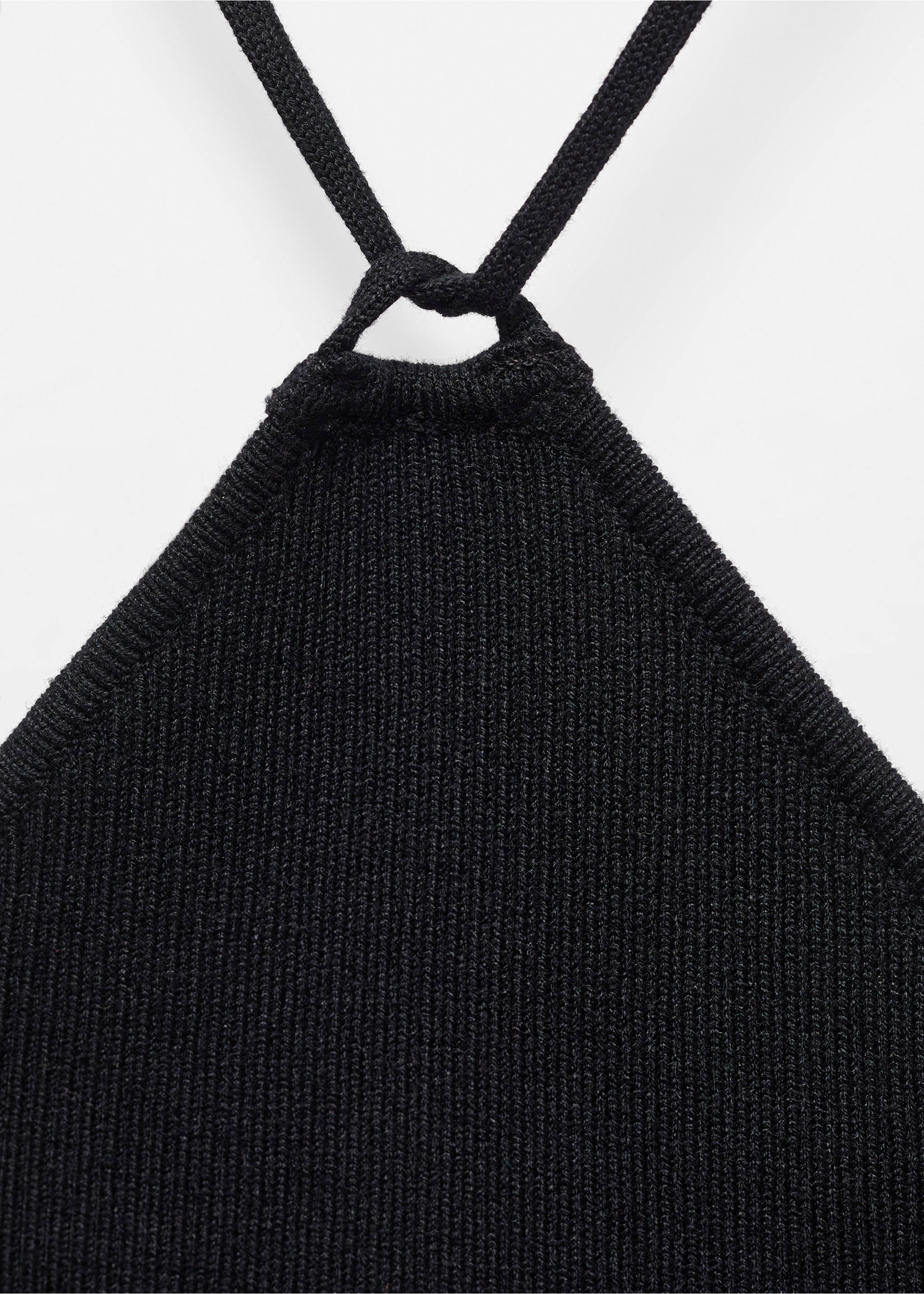 Knitted top with metallic thread - Details of the article 8, Black. Ref: 87188645-00.