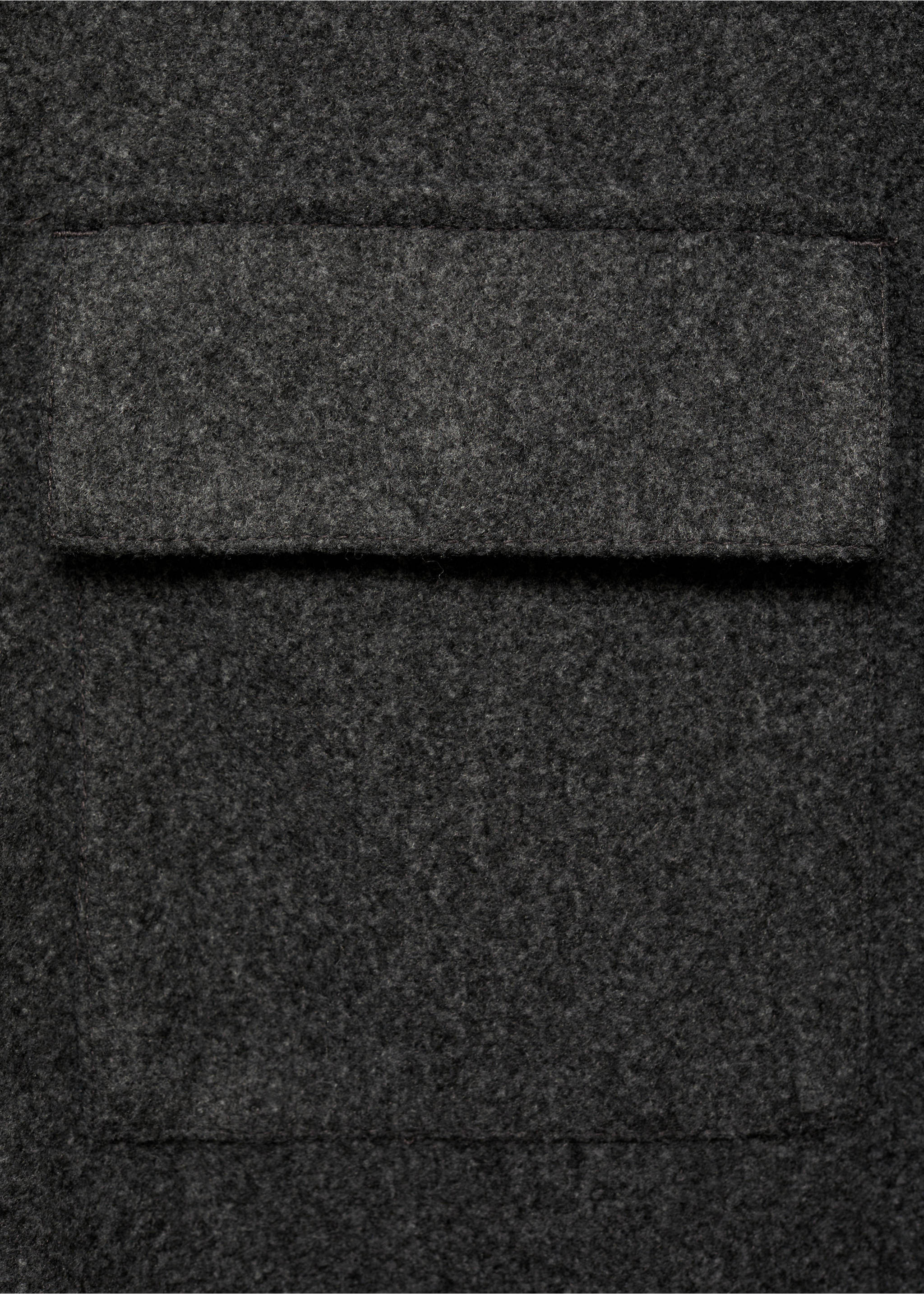 Regular-fit flannel jacket with pockets - Details of the article 0, Dark Heather Grey. Ref: 87930595-00.